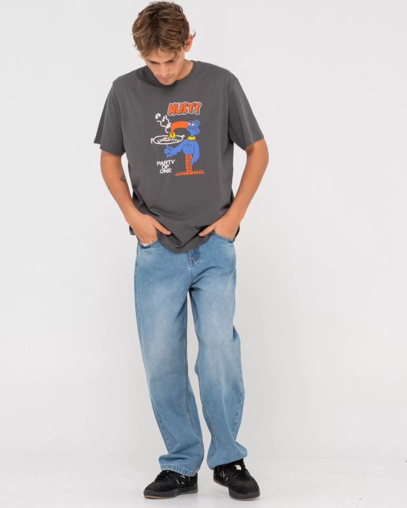Hombre Rusty Camiseta Grafica De Manga Corta Party Of One