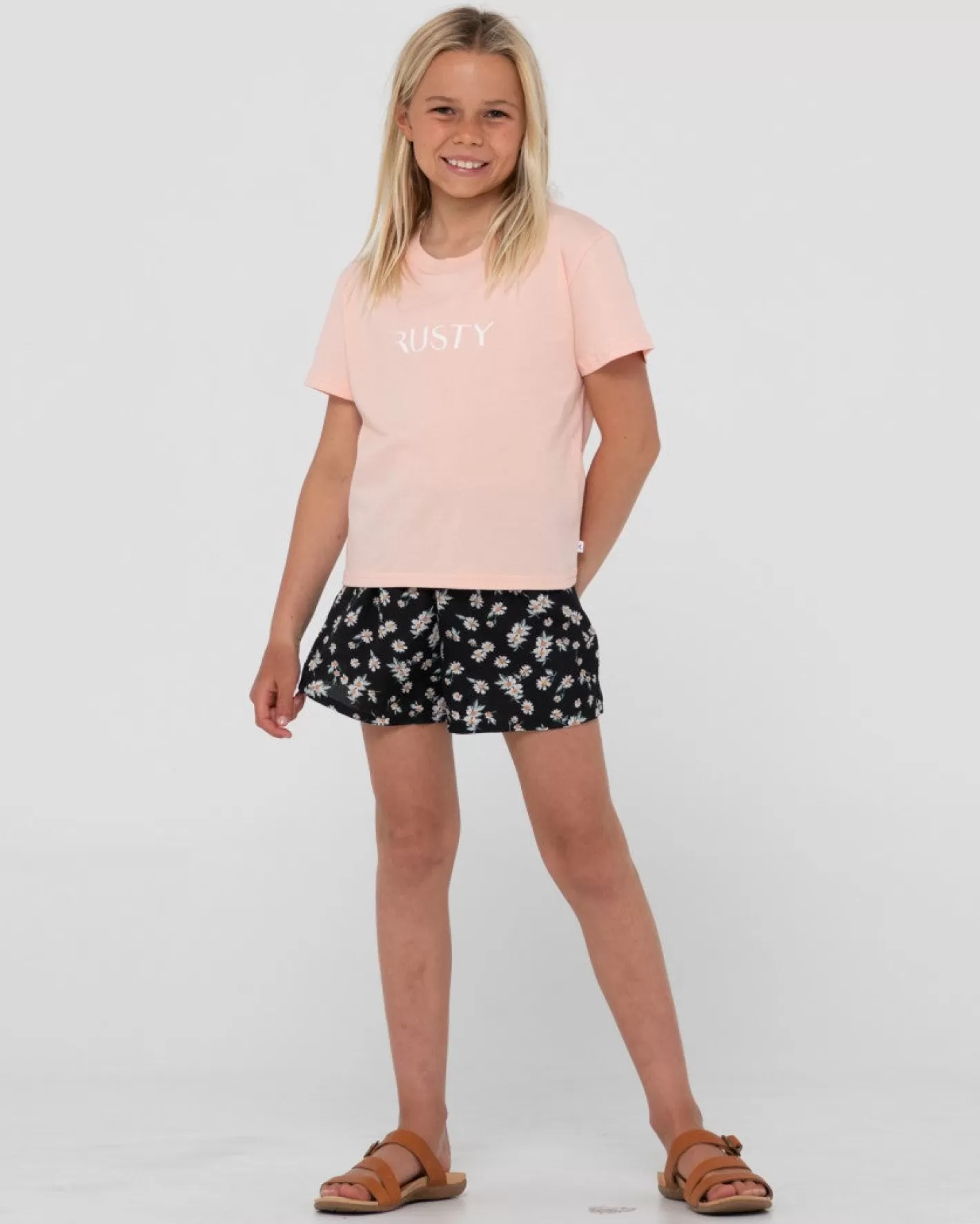 Niños Rusty Camiseta Holgada Con Grafico De La Firma Para Ninas