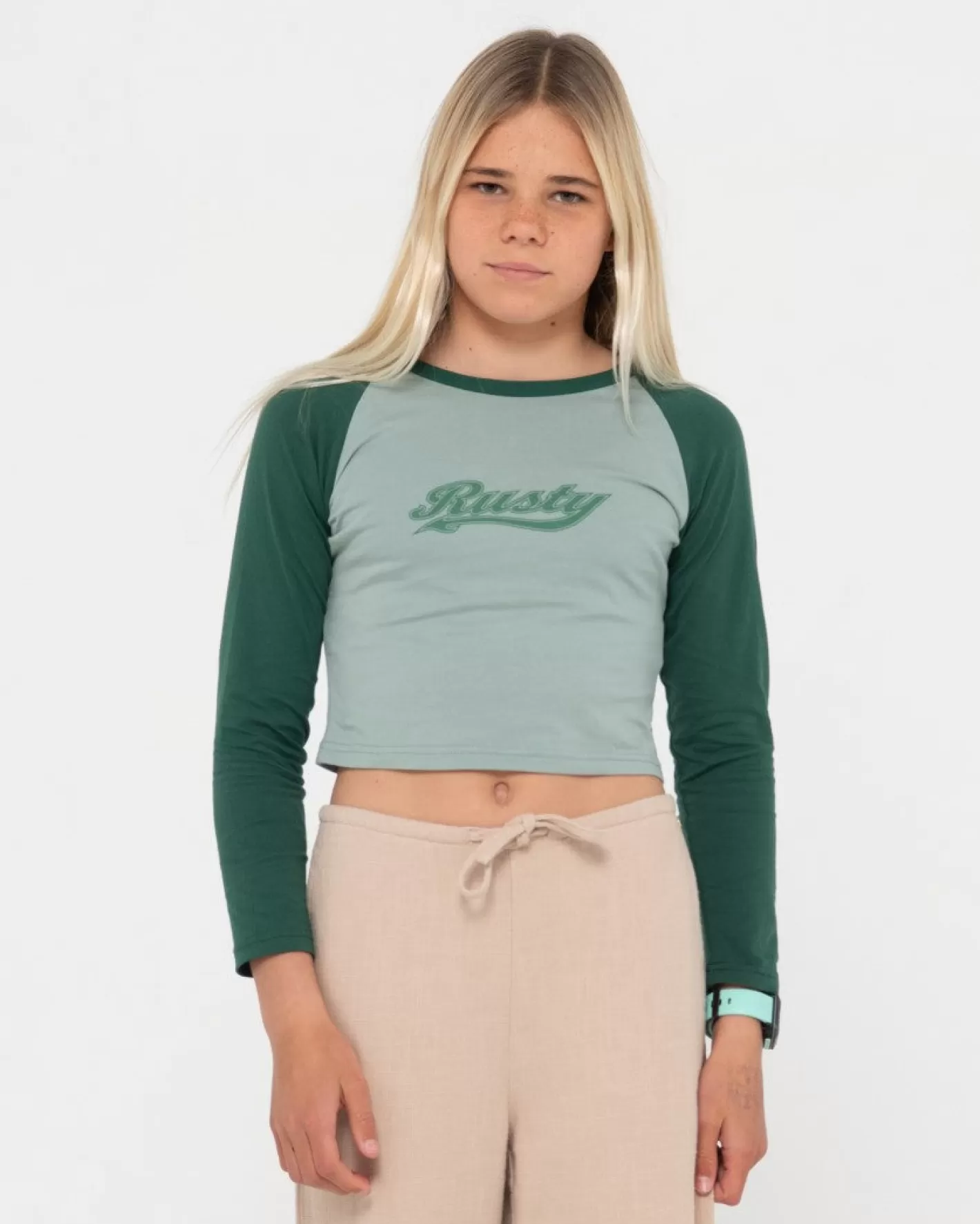 Niños Rusty Camiseta Norty De Manga Larga Raglan Para Bebe Ninas