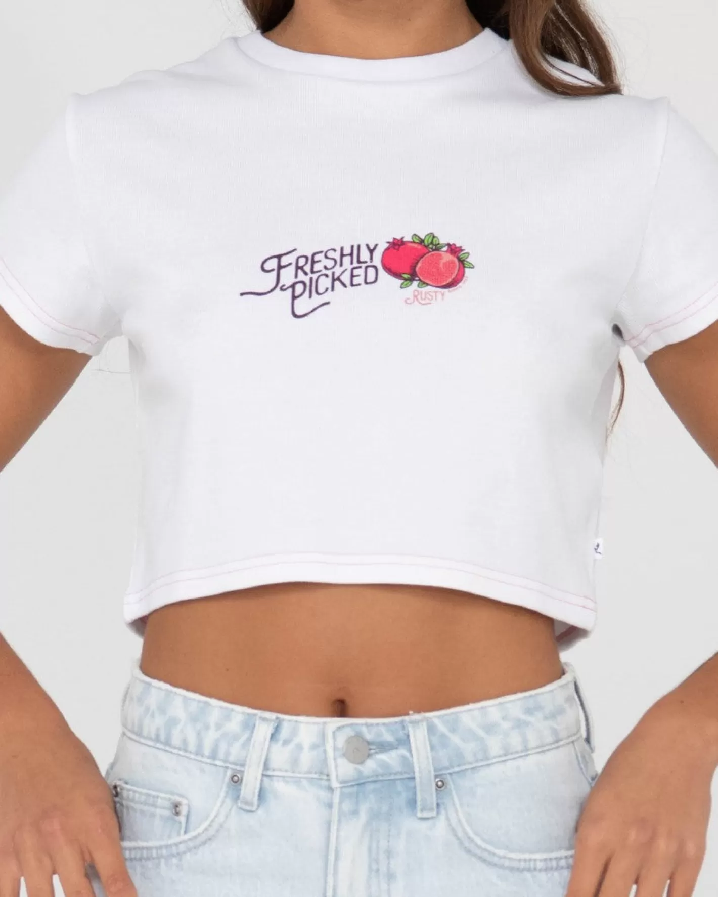Mujer Rusty Camiseta Para Bebe Con Grafico De Manga Corta Fruitful