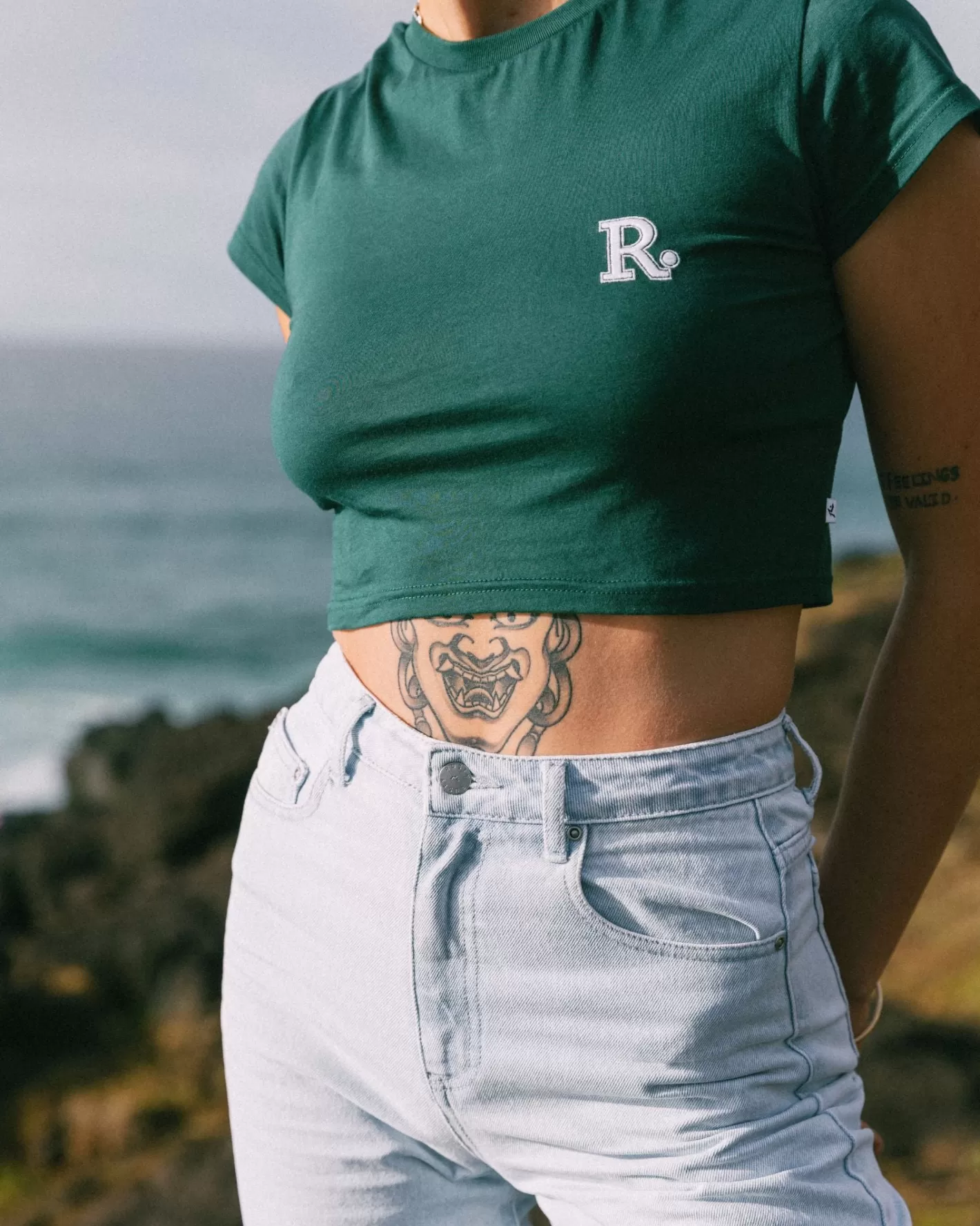 Mujer Rusty Camiseta Para Bebe De Manga Corta Line