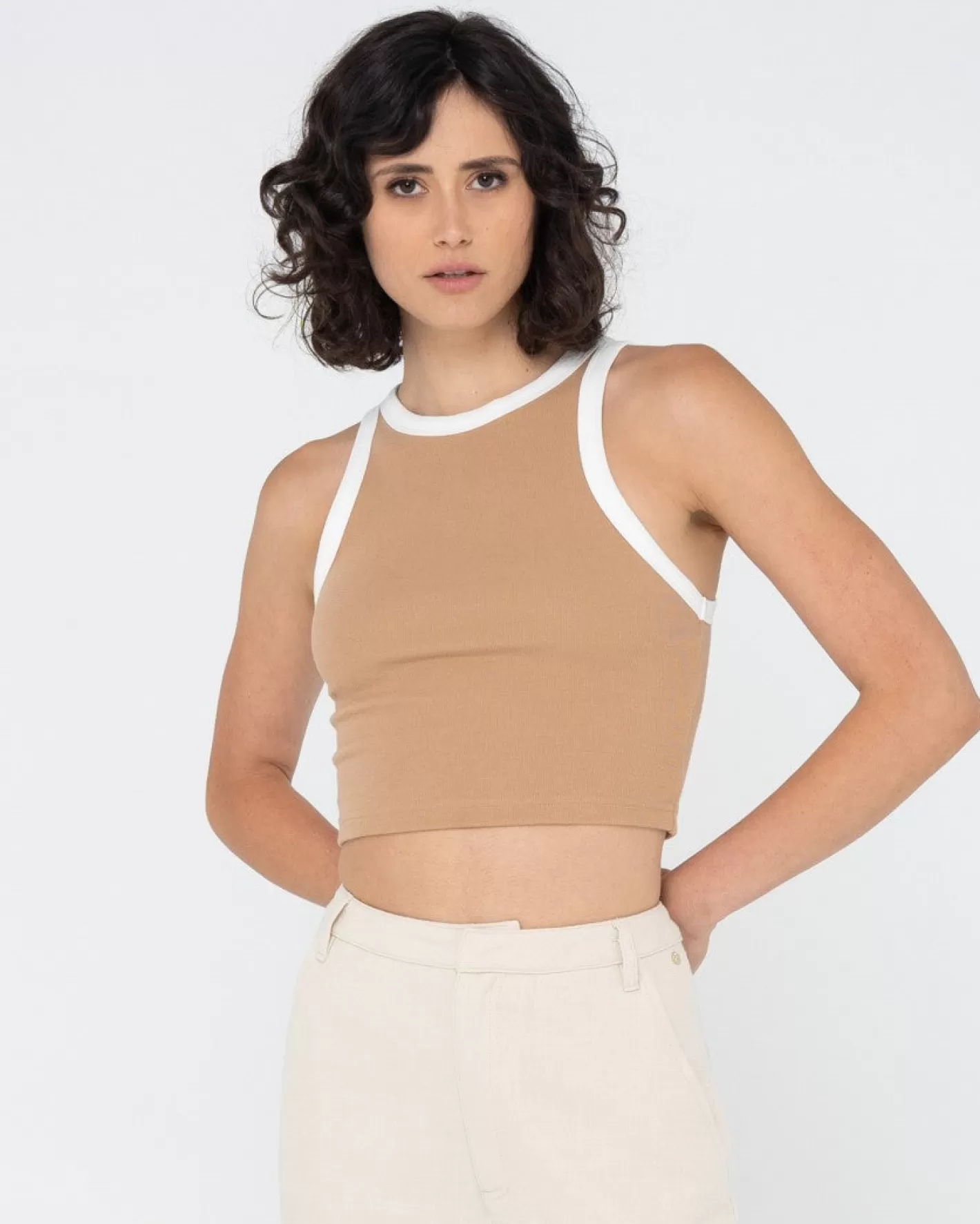 Mujer Rusty Camiseta Sin Mangas Corta En Contraste Everywhere