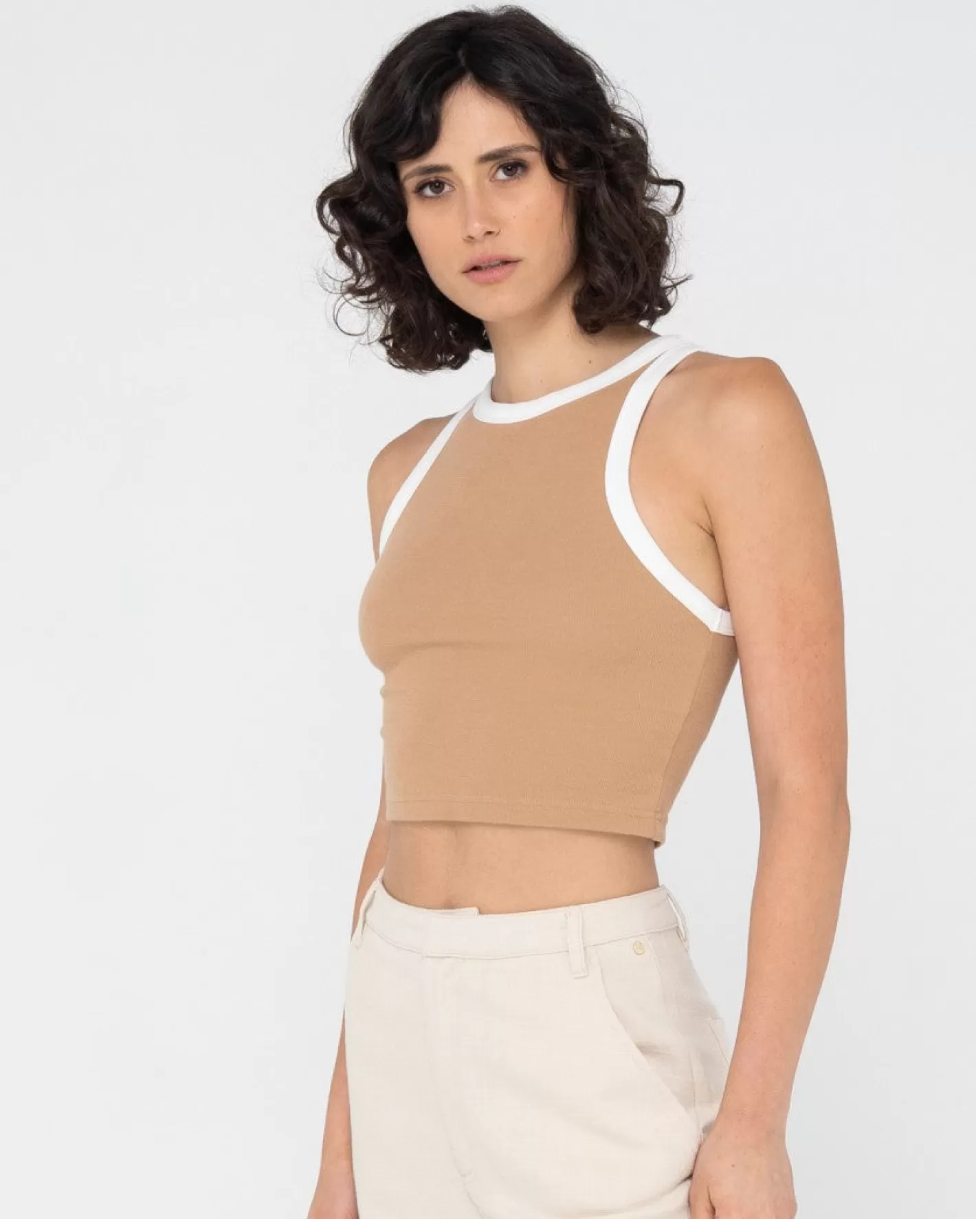 Mujer Rusty Camiseta Sin Mangas Corta En Contraste Everywhere
