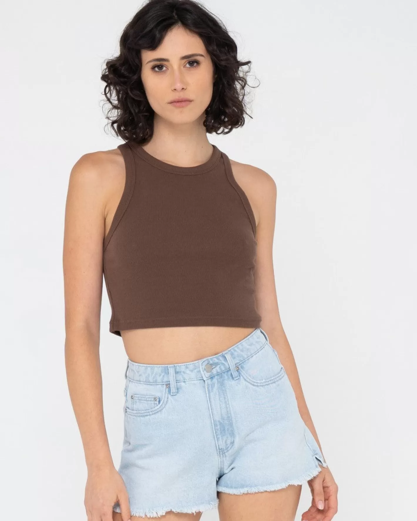 Mujer Rusty Camiseta Sin Mangas Racer En Blanco