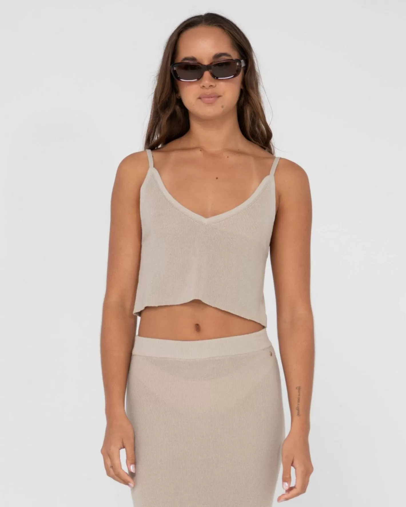 Mujer Rusty Camisola Corta De Punto Relajado Ophelia