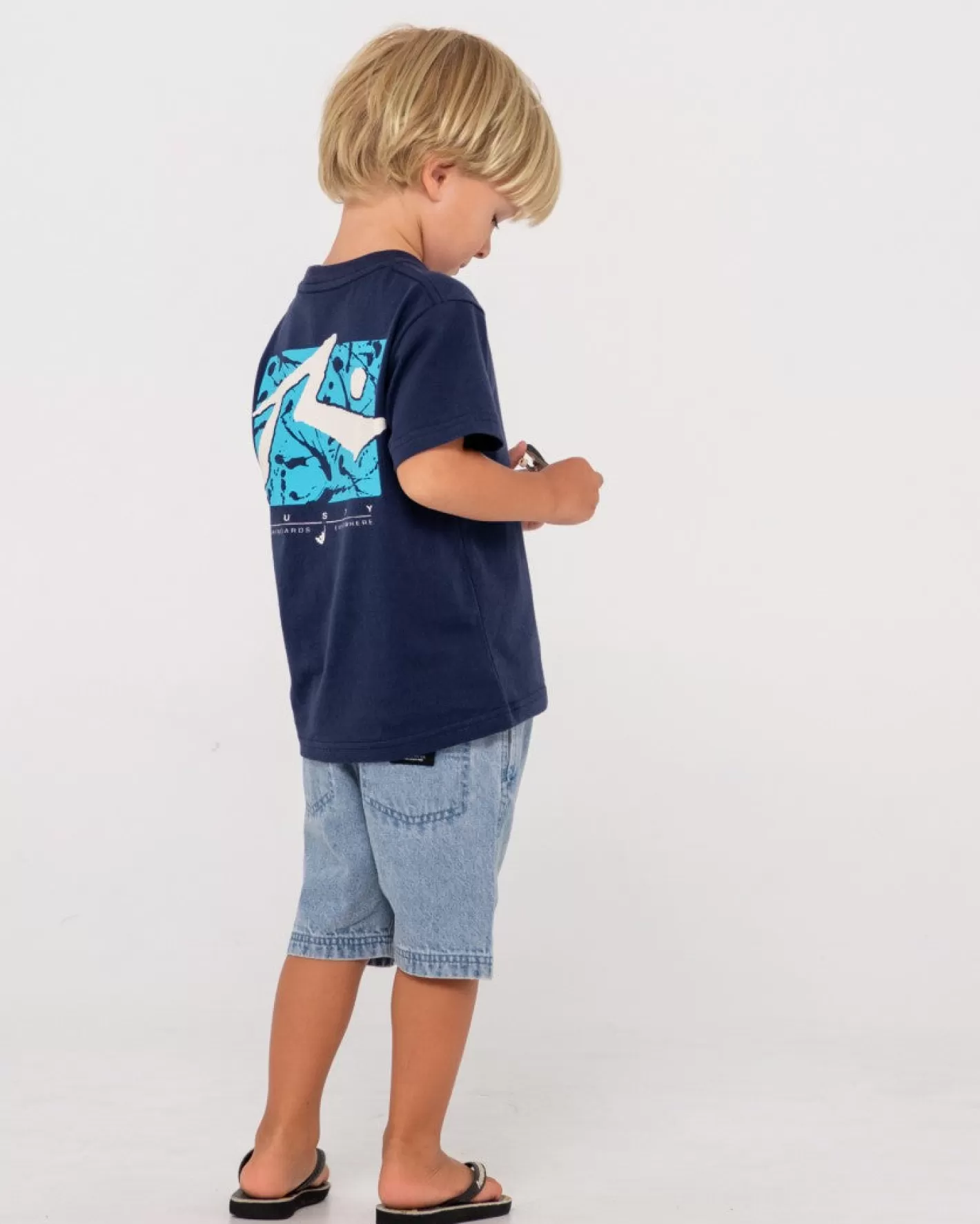 Niños Rusty Carpeta Manila Short Corto Elastico Denim