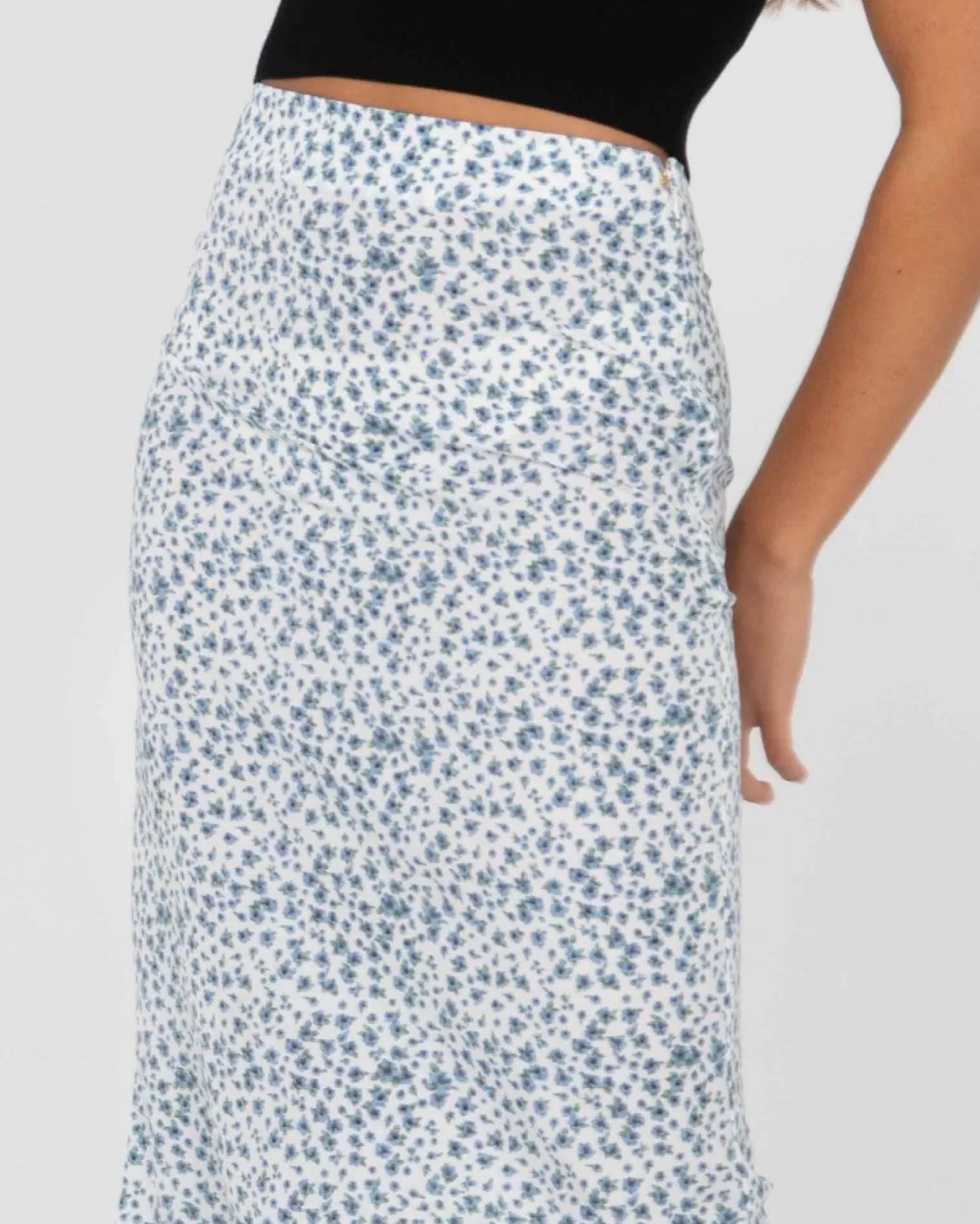 Mujer Rusty Falda Midi De Talle Alto Con Estampado Floral De Balnear