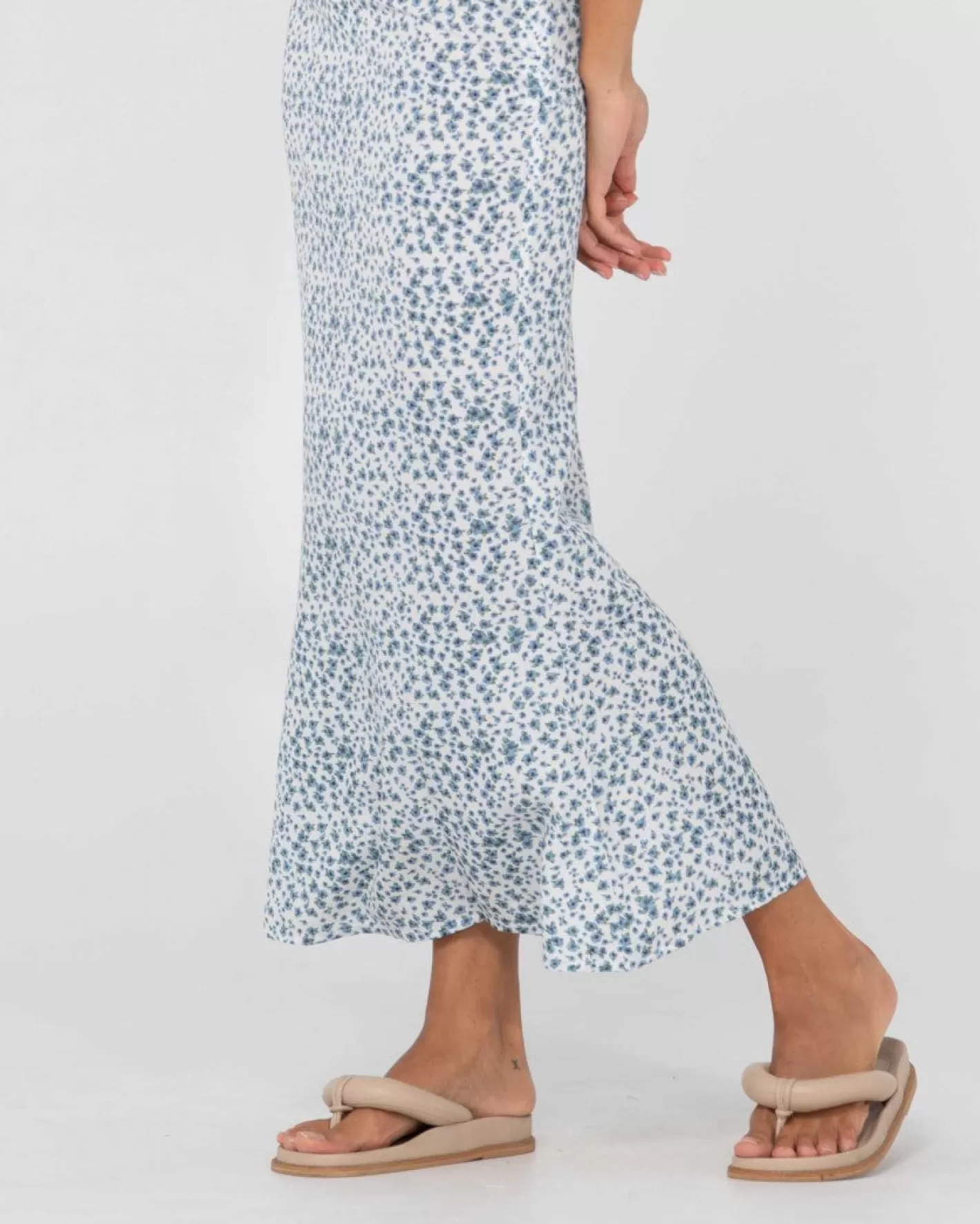 Mujer Rusty Falda Midi De Talle Alto Con Estampado Floral De Balnear