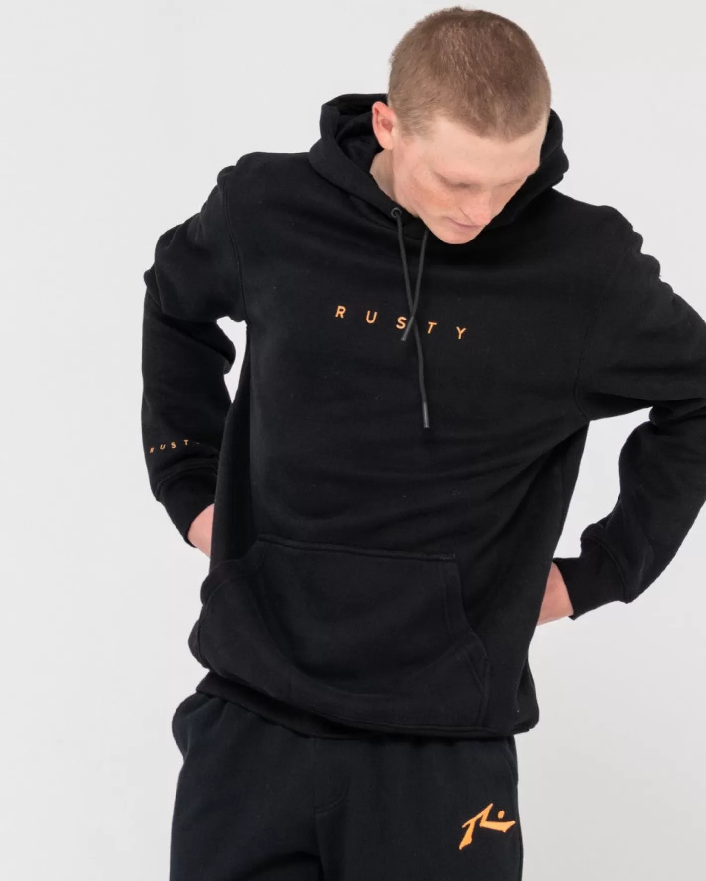 Hombre Rusty Forro Polar Con Capucha De Corte Corto