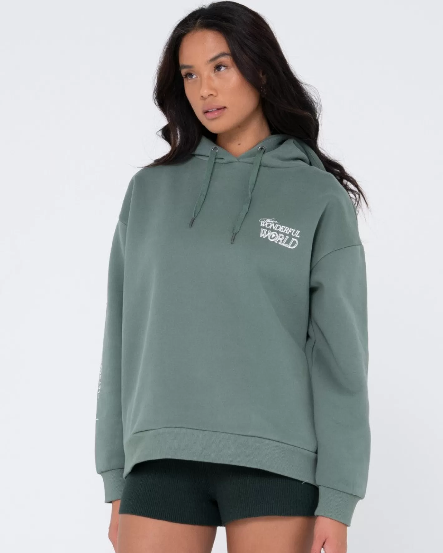 Mujer Rusty Forro Polar Con Capucha Extragrande De Wonderful World