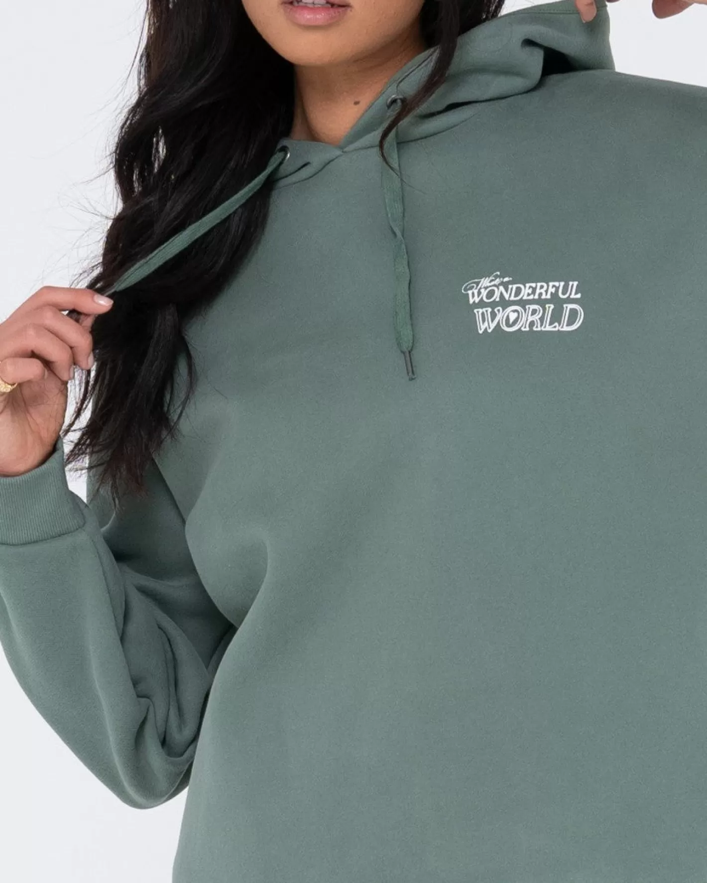 Mujer Rusty Forro Polar Con Capucha Extragrande De Wonderful World