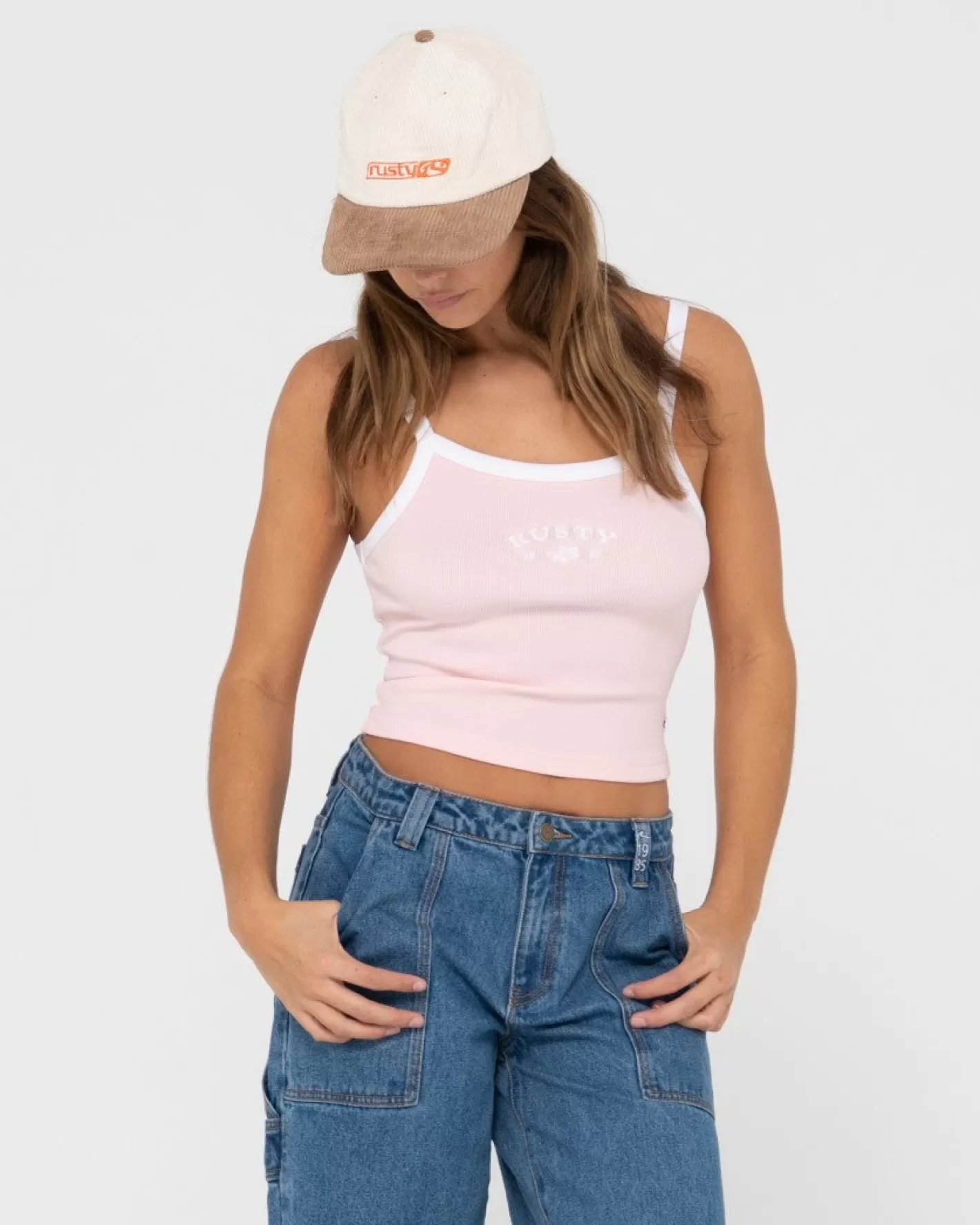 Hombre Rusty Gorra De Seis Paneles Con Cordon Bordado Demo