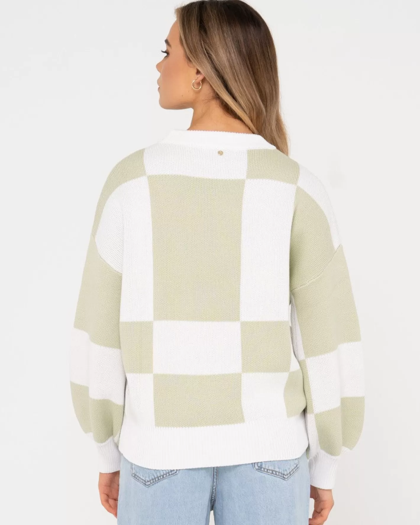 Mujer Rusty Jersey De Punto Con Cuello Redondo En Contraste Dora