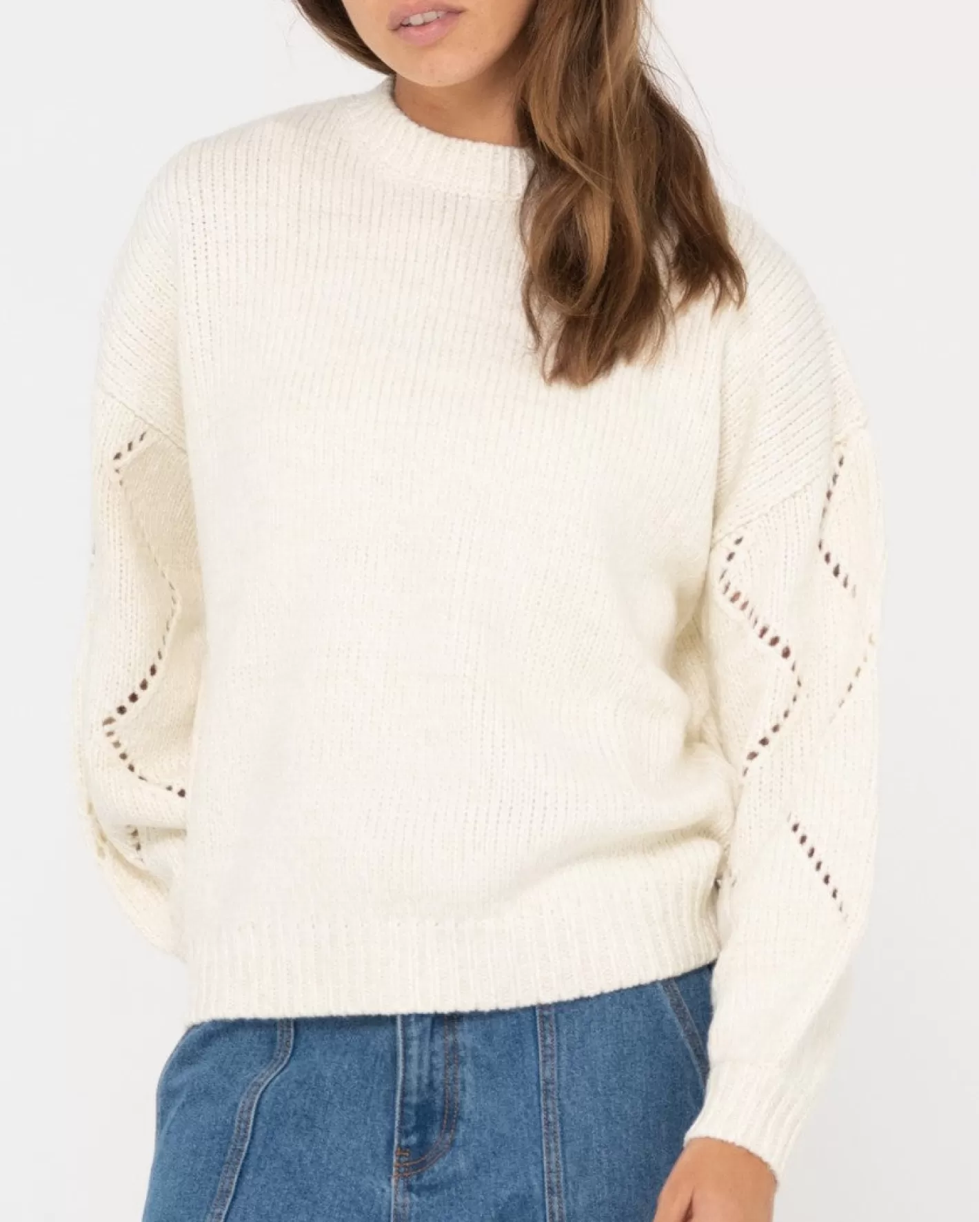 Mujer Rusty Jersey De Punto Con Cuello Redondo Y Ajuste Relajado Rossie