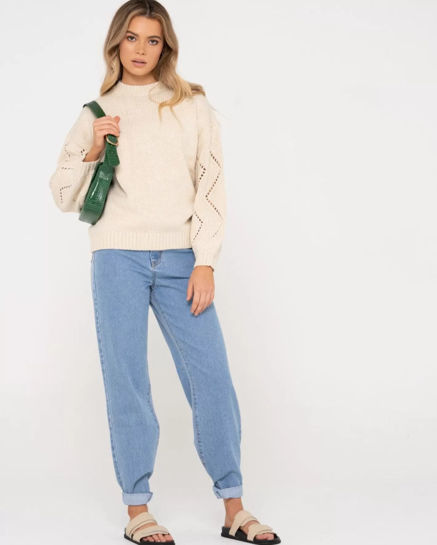 Mujer Rusty Jersey De Punto Con Cuello Redondo Y Ajuste Relajado Rossie