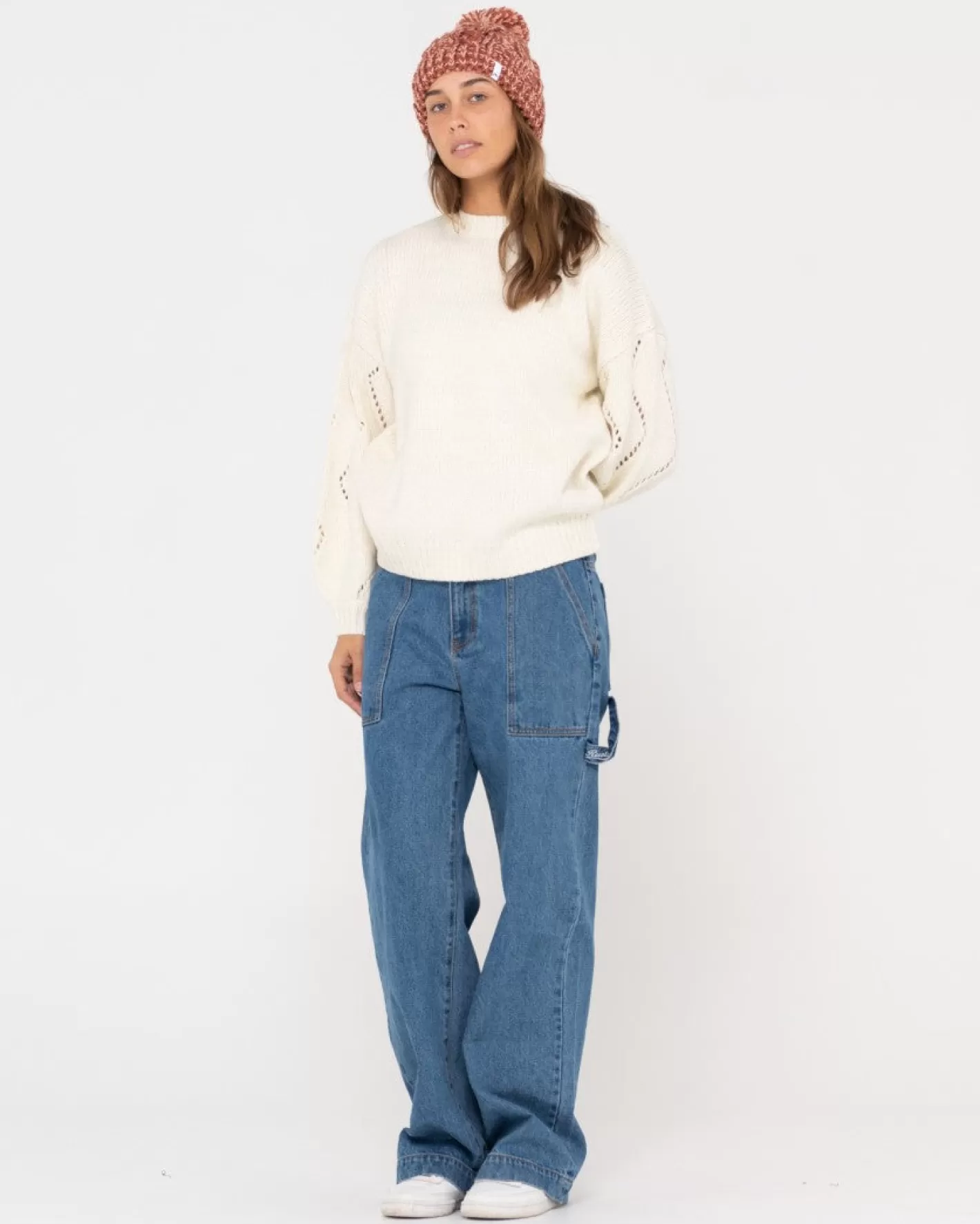 Mujer Rusty Jersey De Punto Con Cuello Redondo Y Ajuste Relajado Rossie