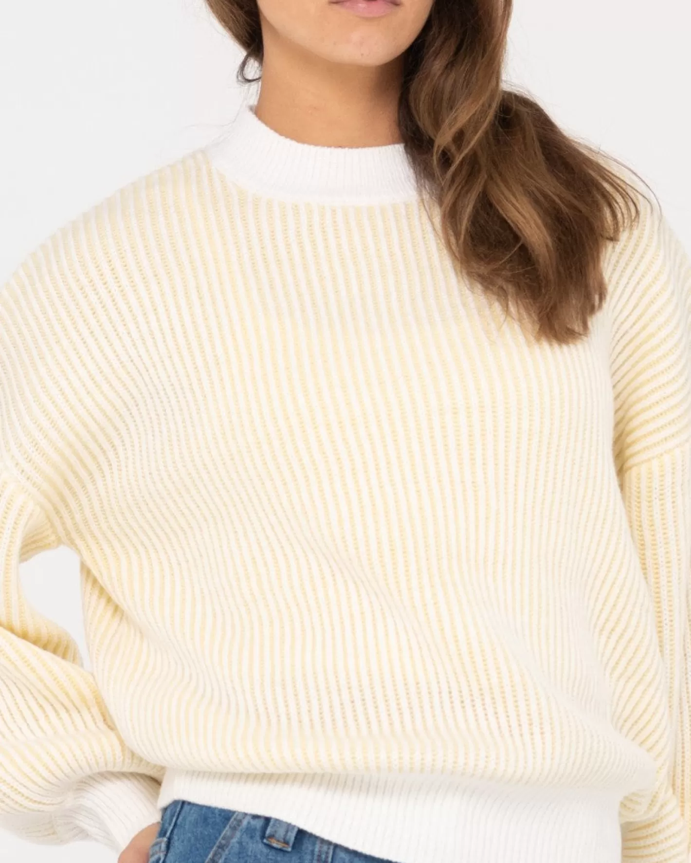 Mujer Rusty Jersey De Punto Con Cuello Simulado Y Ajuste Relajado De Ora