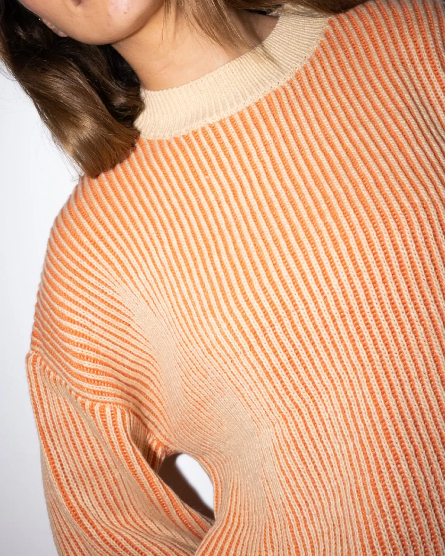 Mujer Rusty Jersey De Punto Con Cuello Simulado Y Ajuste Relajado De Ora