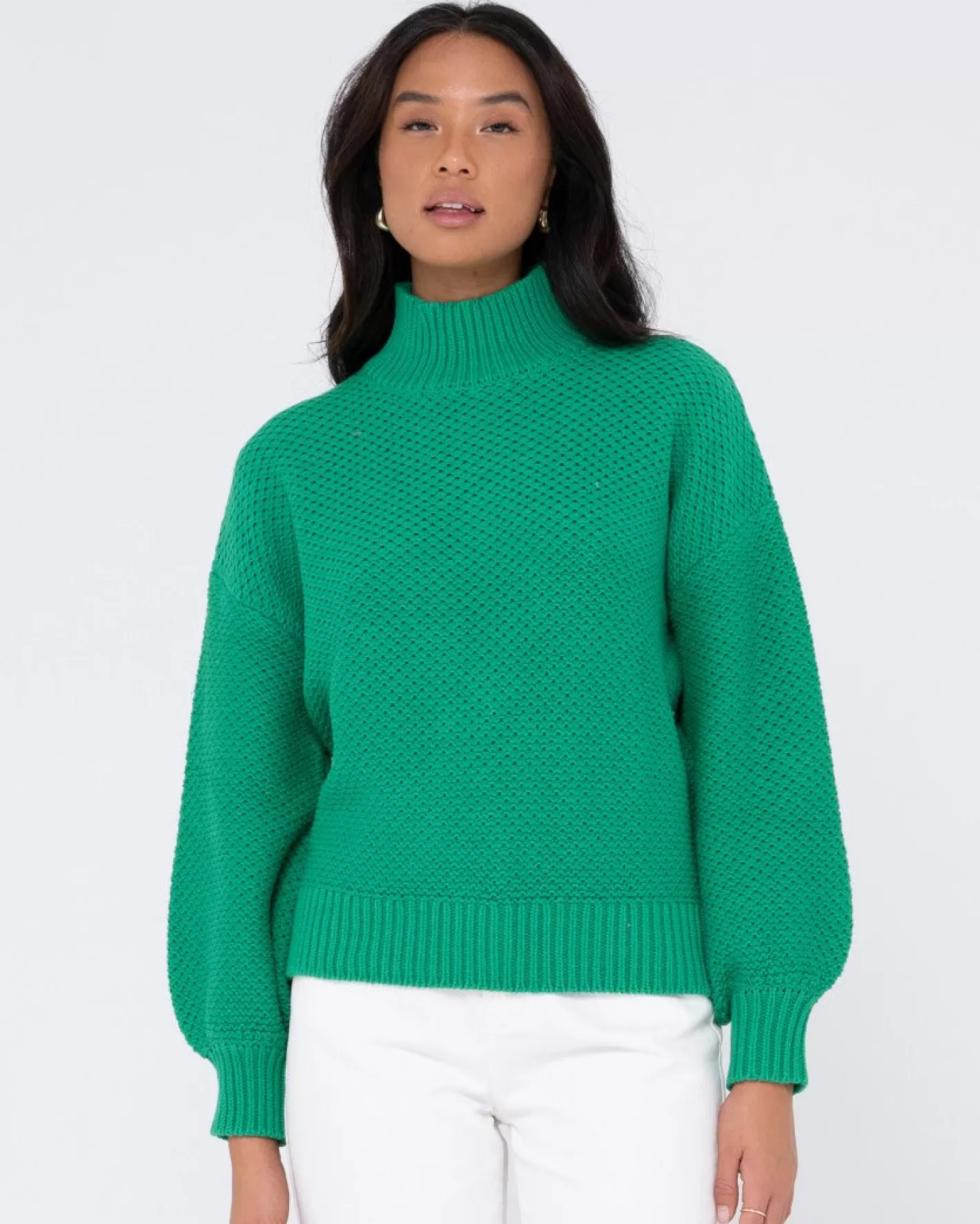 Mujer Rusty Jersey De Punto Grueso Y Relajado Con Cuello Simulado Marlow