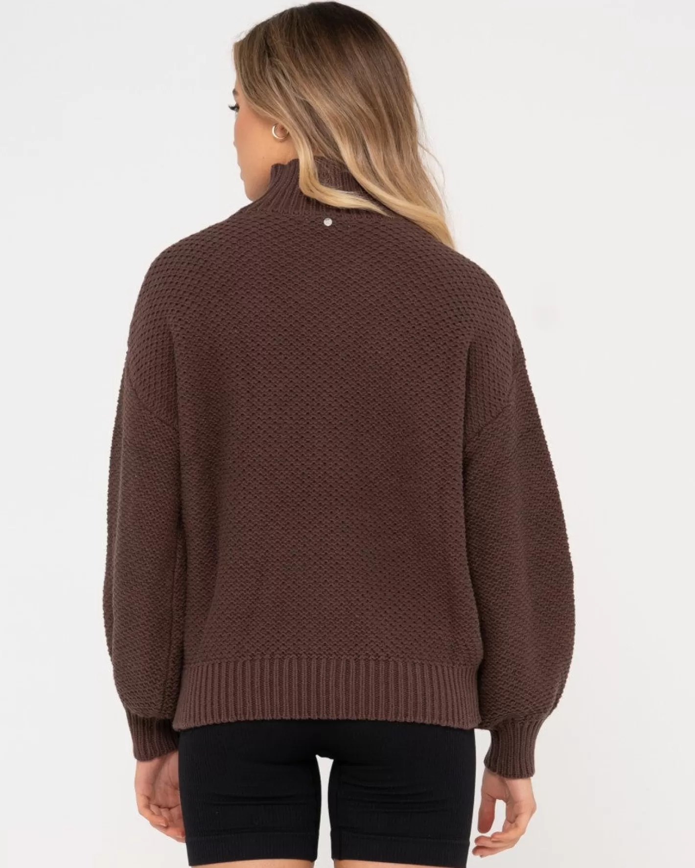 Mujer Rusty Jersey De Punto Grueso Y Relajado Con Cuello Simulado Marlow