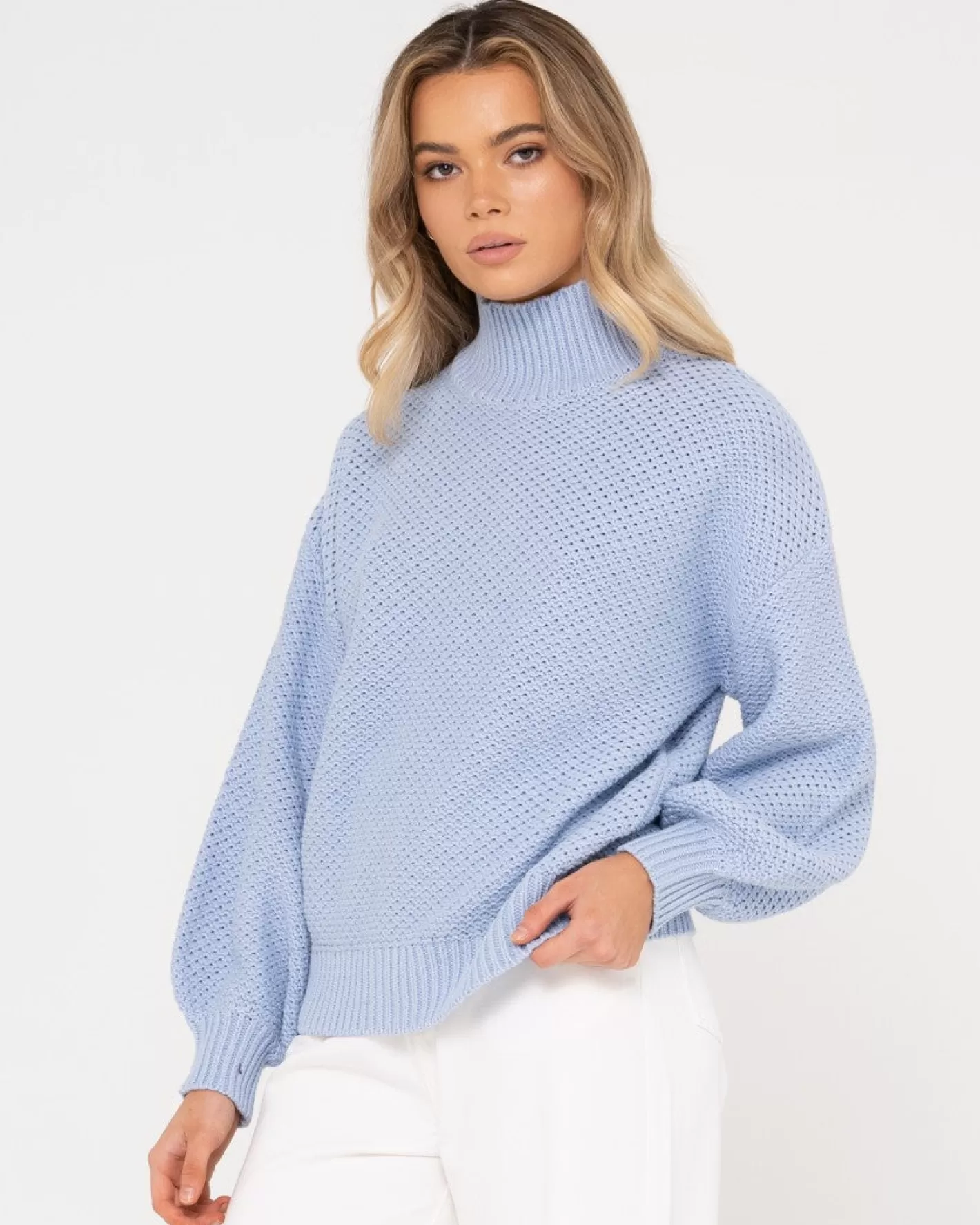 Mujer Rusty Jersey De Punto Grueso Y Relajado Con Cuello Simulado Marlow