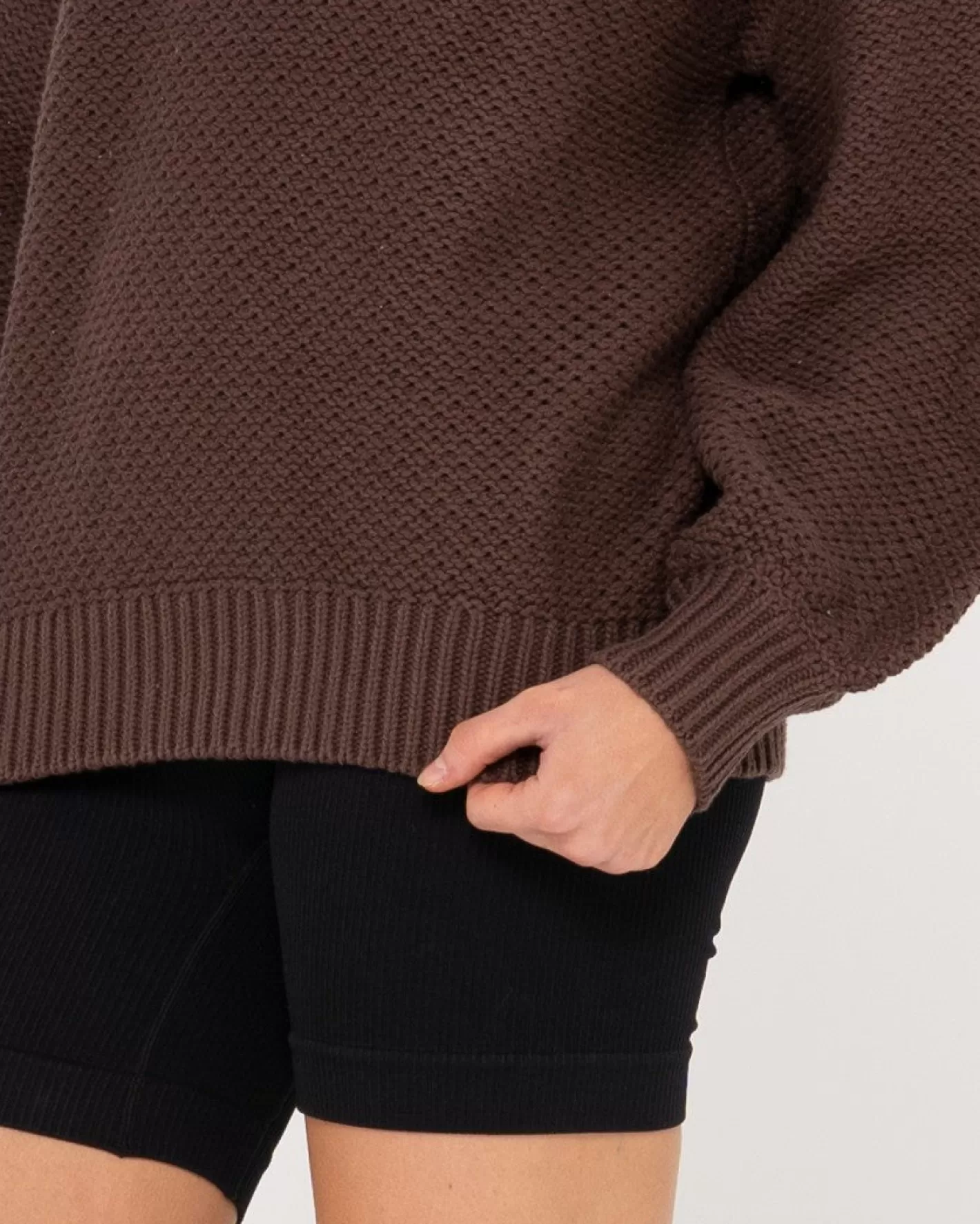 Mujer Rusty Jersey De Punto Grueso Y Relajado Con Cuello Simulado Marlow