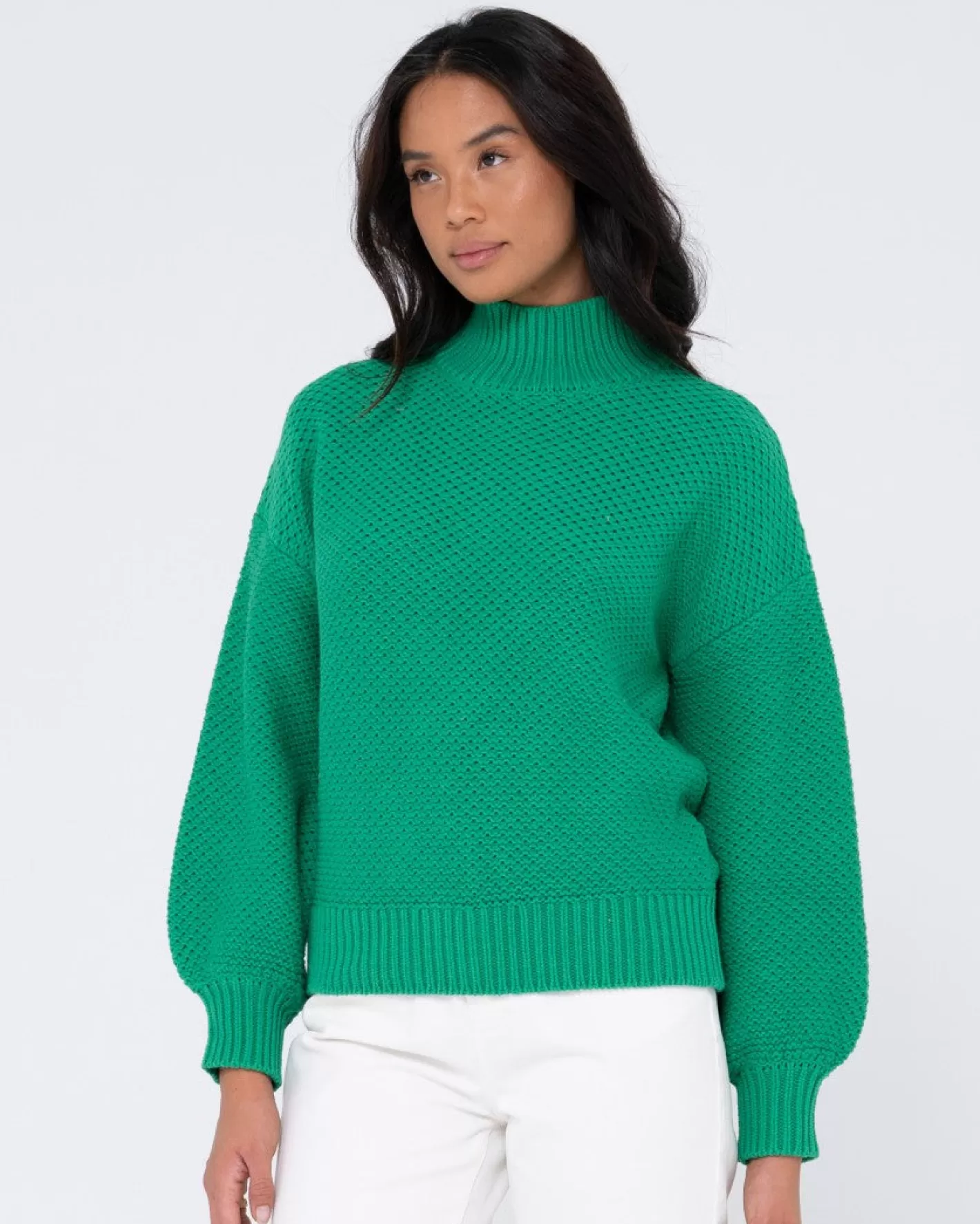 Mujer Rusty Jersey De Punto Grueso Y Relajado Con Cuello Simulado Marlow