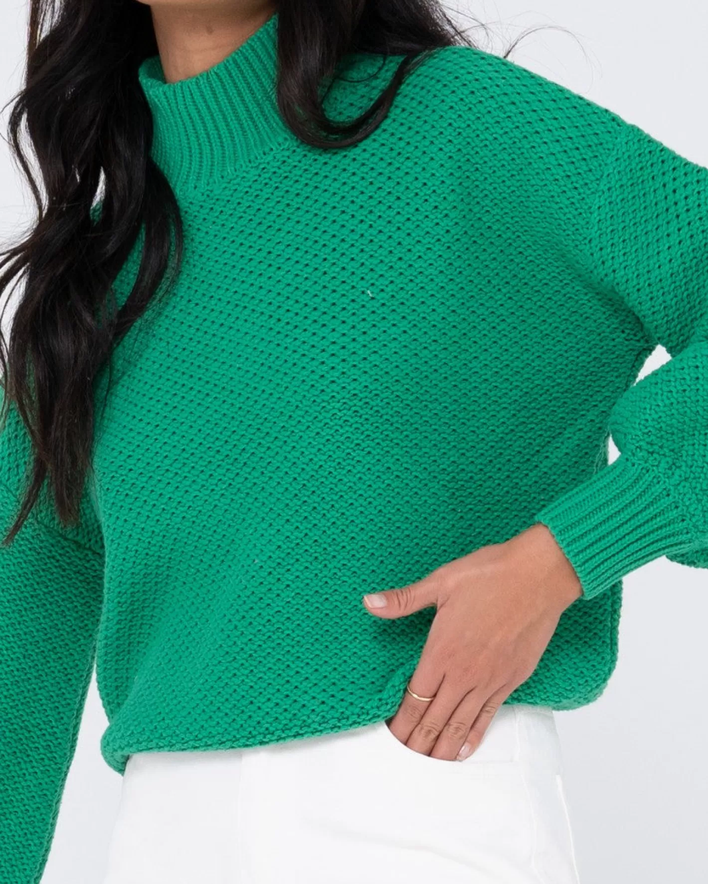 Mujer Rusty Jersey De Punto Grueso Y Relajado Con Cuello Simulado Marlow