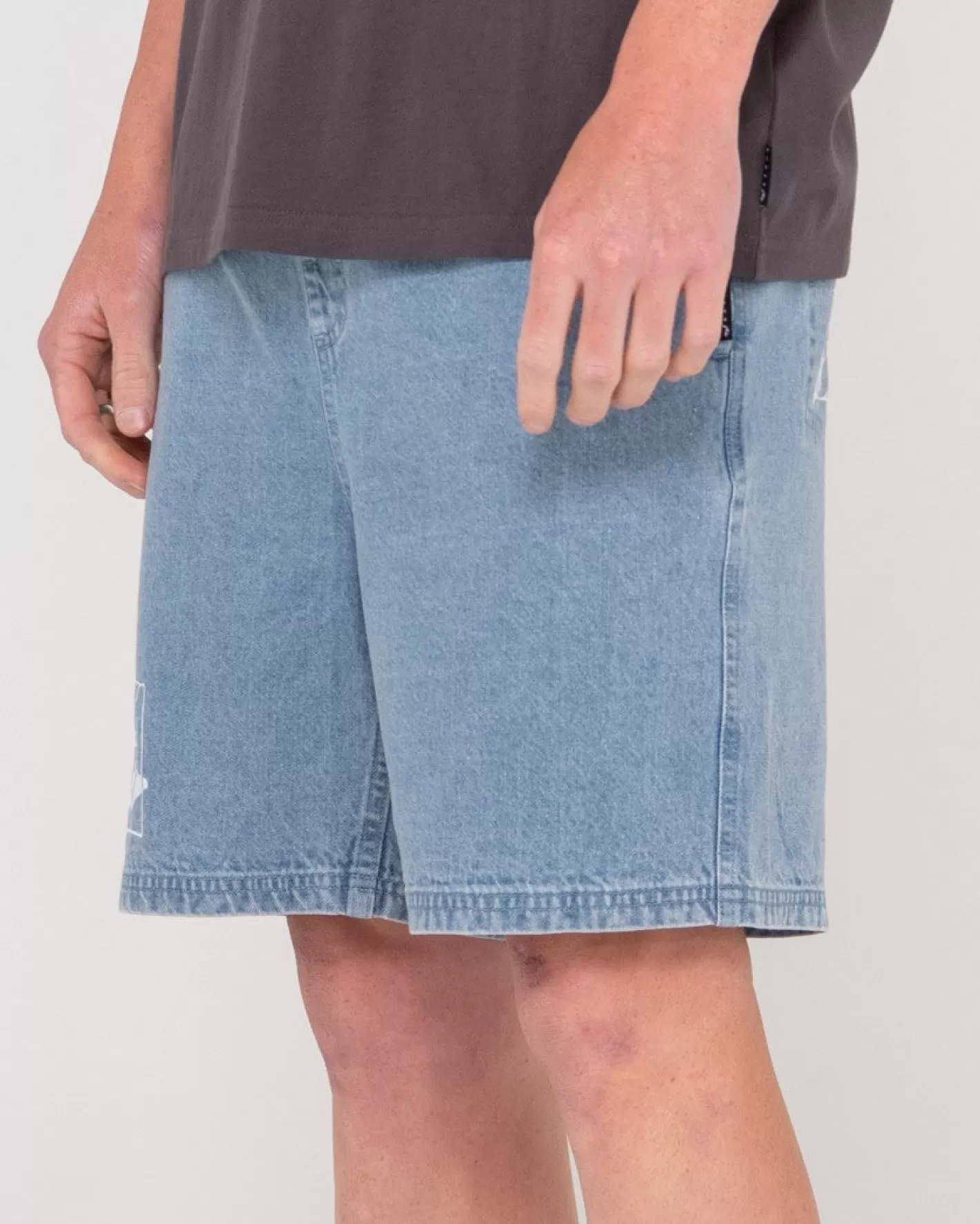 Hombre Rusty Manila Folder Pantalon Corto Vaquero Elastico Lavado Vintage