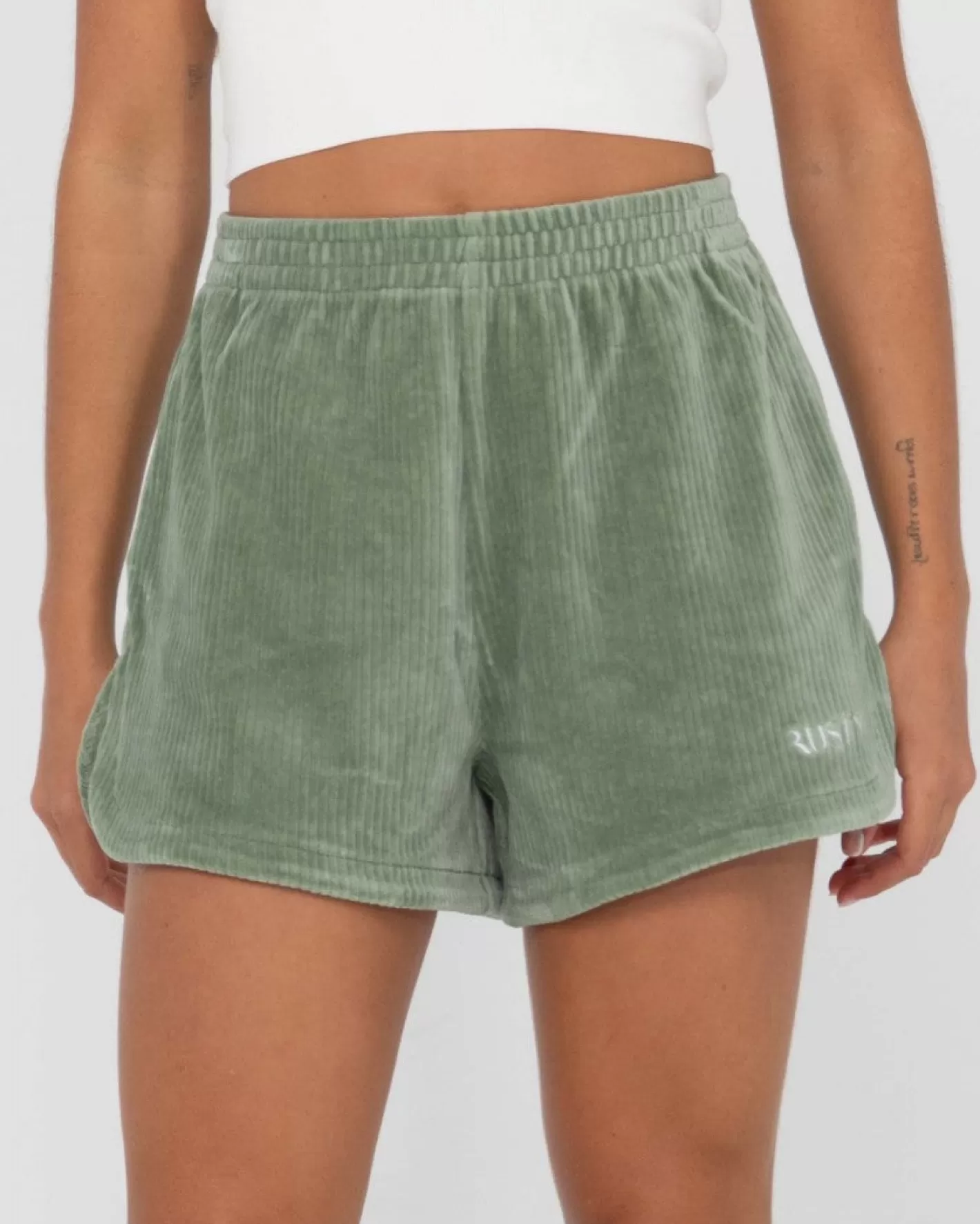 Mujer Rusty Pantalon Corto Bronte De Pana De Talle Alto