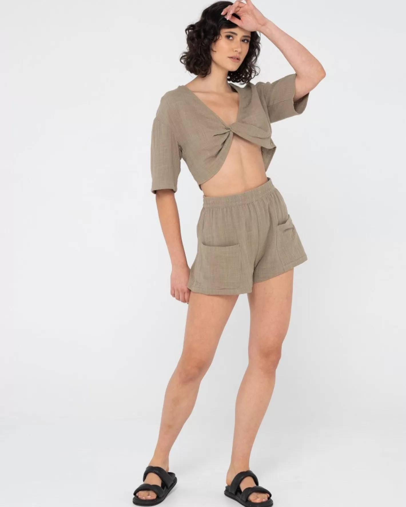 Mujer Rusty Pantalon Corto Con Cintura Elástica En Algun Lugar