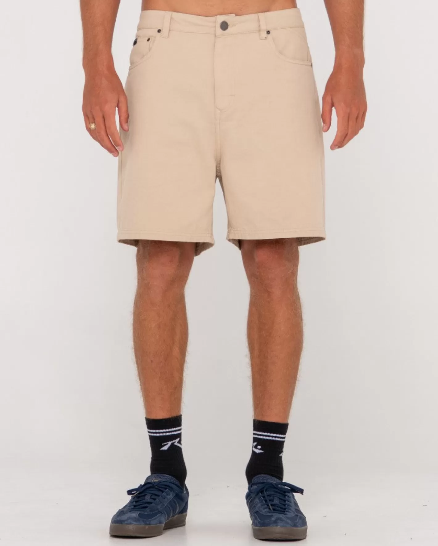 Hombre Rusty Pantalon Corto De 5 Bolsillos Con Lavado Vintage The Bruce