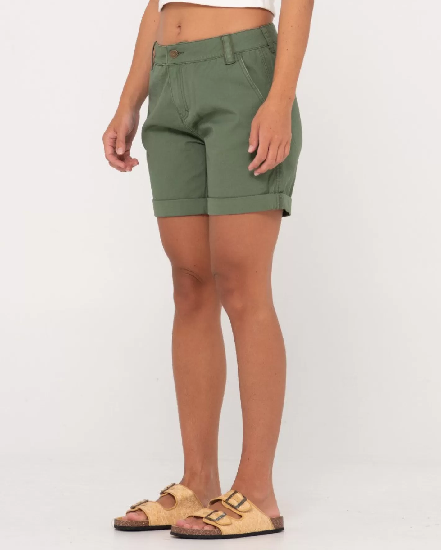 Mujer Rusty Pantalon Corto De Lona De Talle Bajo Cadet