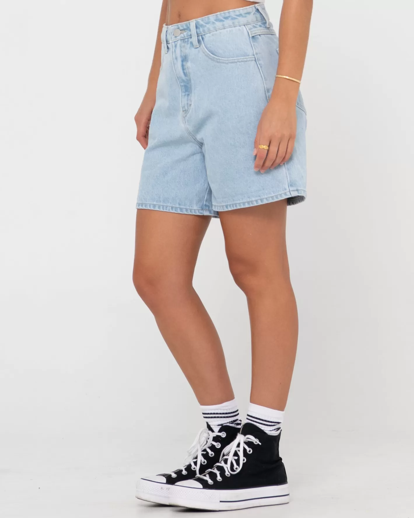 Mujer Rusty Pantalon Corto De Mezclilla De Talle Alto Chipre