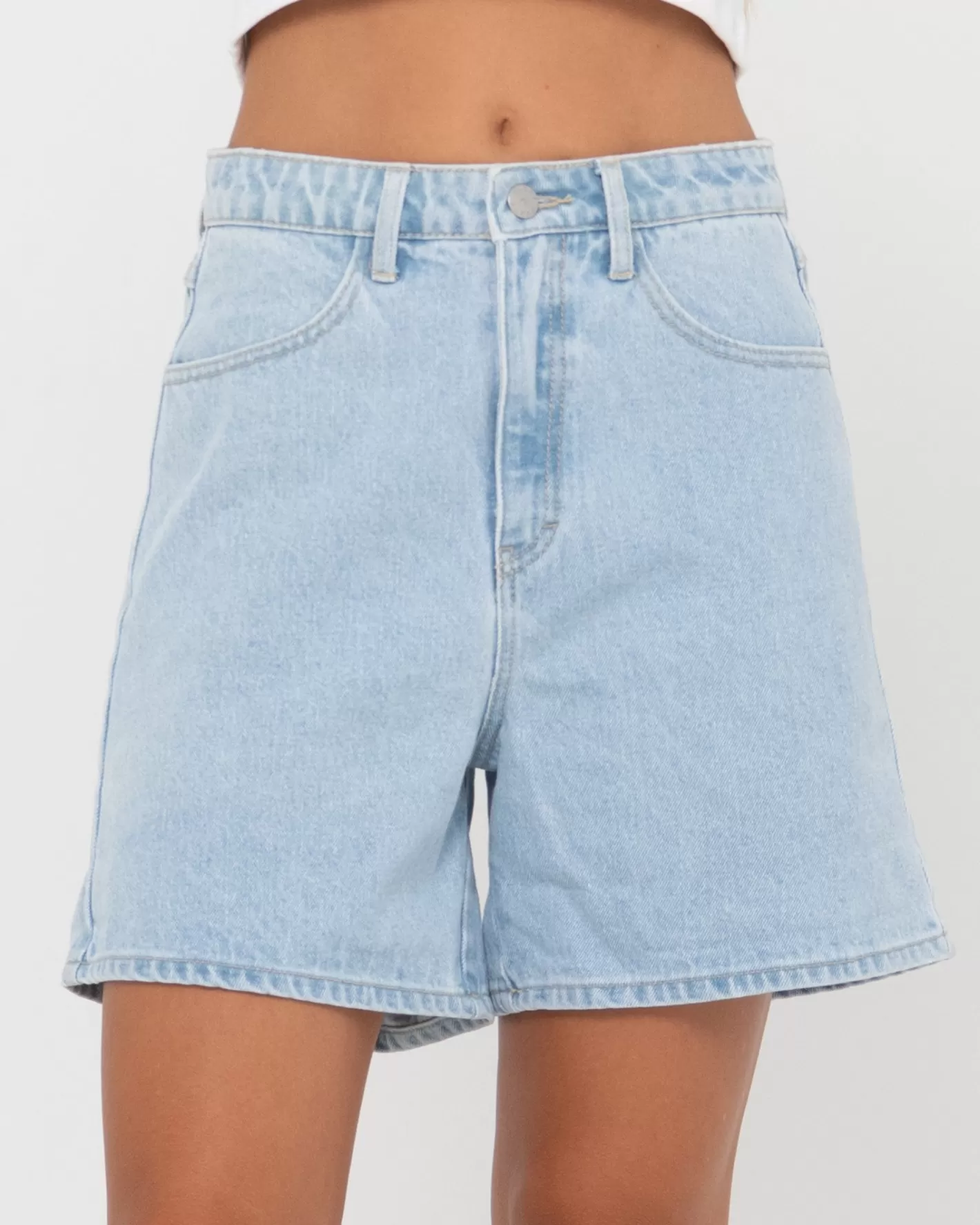 Mujer Rusty Pantalon Corto De Mezclilla De Talle Alto Chipre
