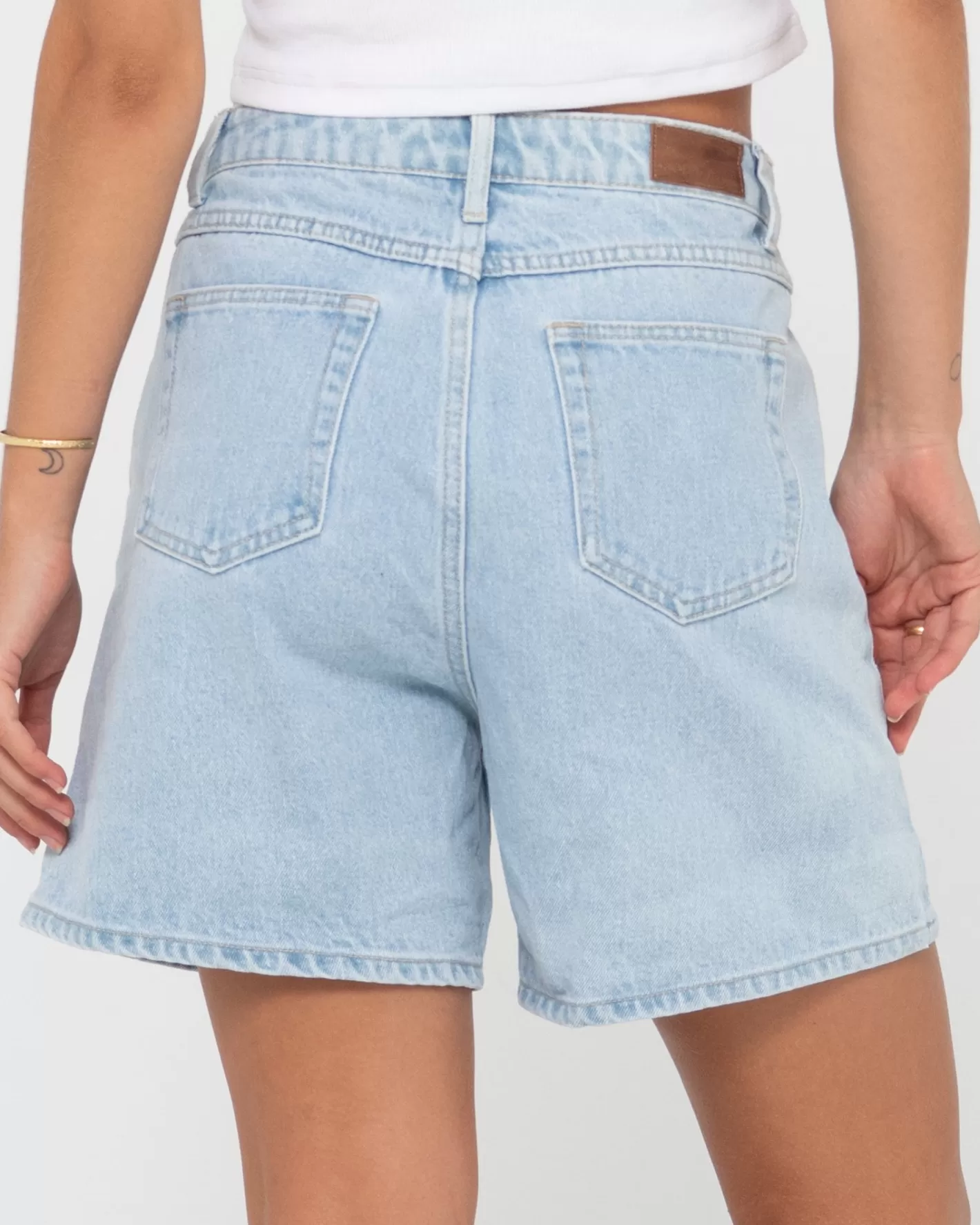 Mujer Rusty Pantalon Corto De Mezclilla De Talle Alto Chipre