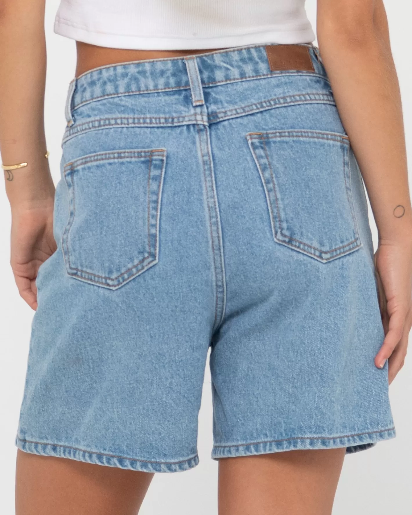 Mujer Rusty Pantalon Corto De Mezclilla De Talle Alto Chipre