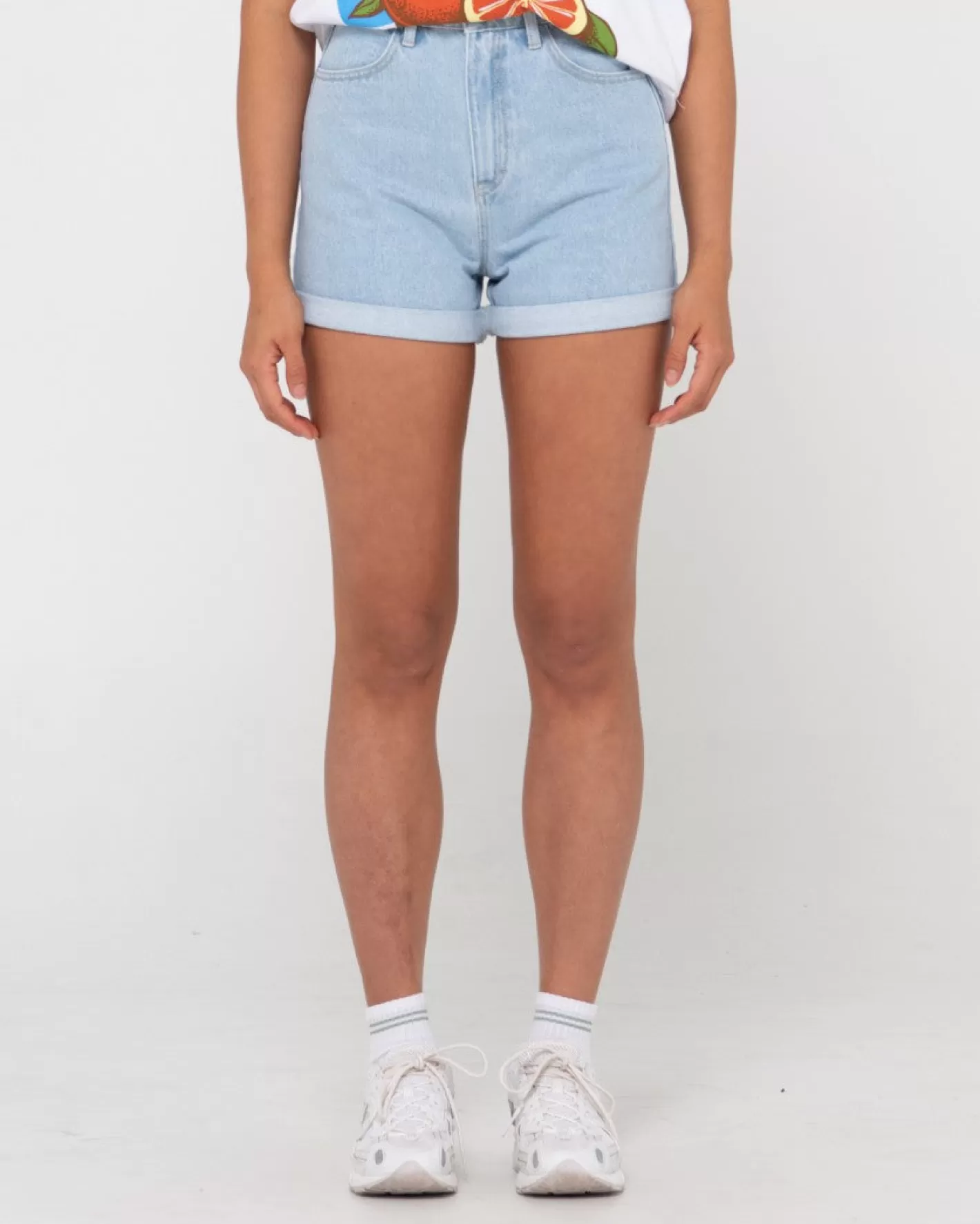 Mujer Rusty Pantalon Corto De Mezclilla De Talle Alto Chipre