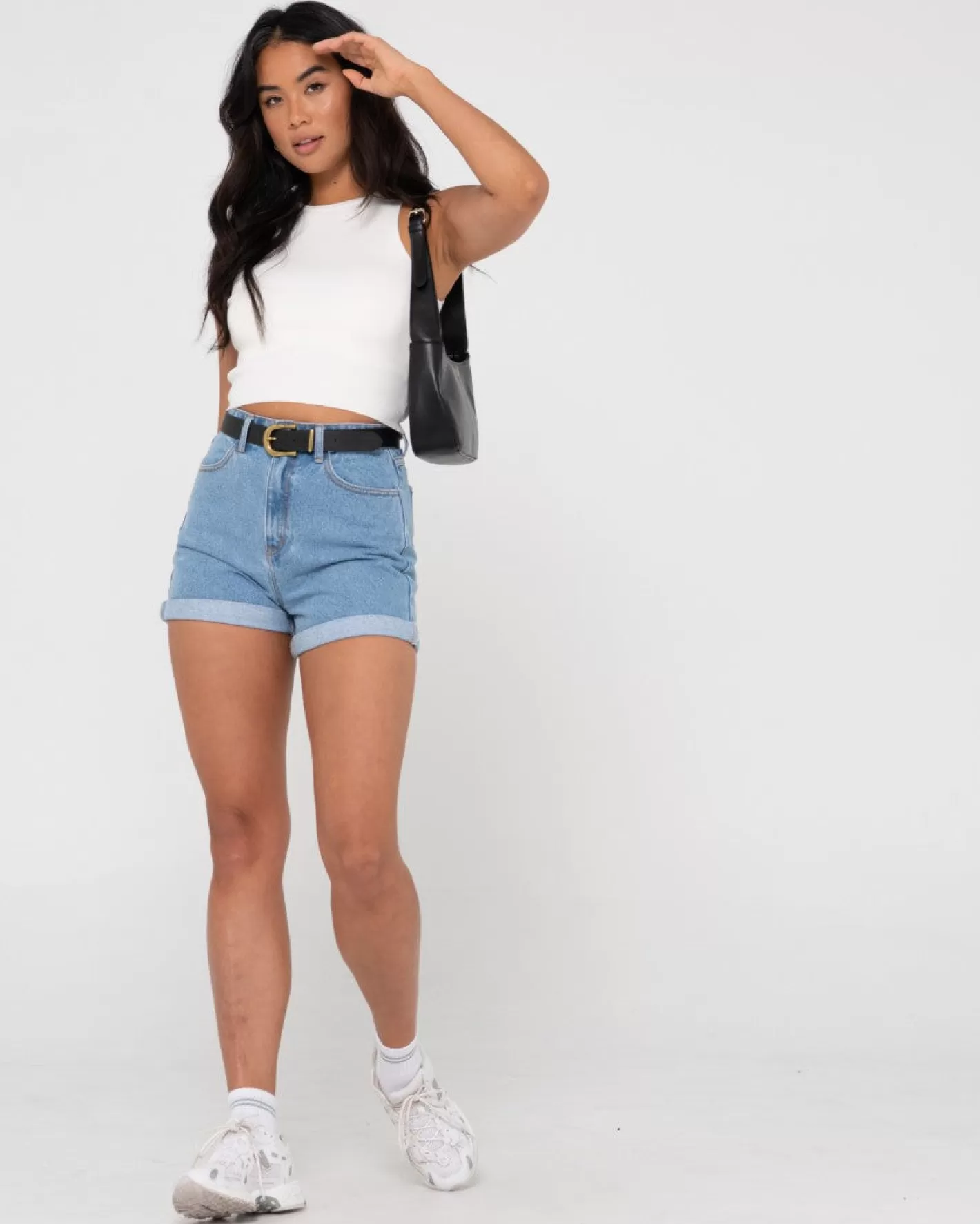 Mujer Rusty Pantalon Corto De Mezclilla De Talle Alto Chipre