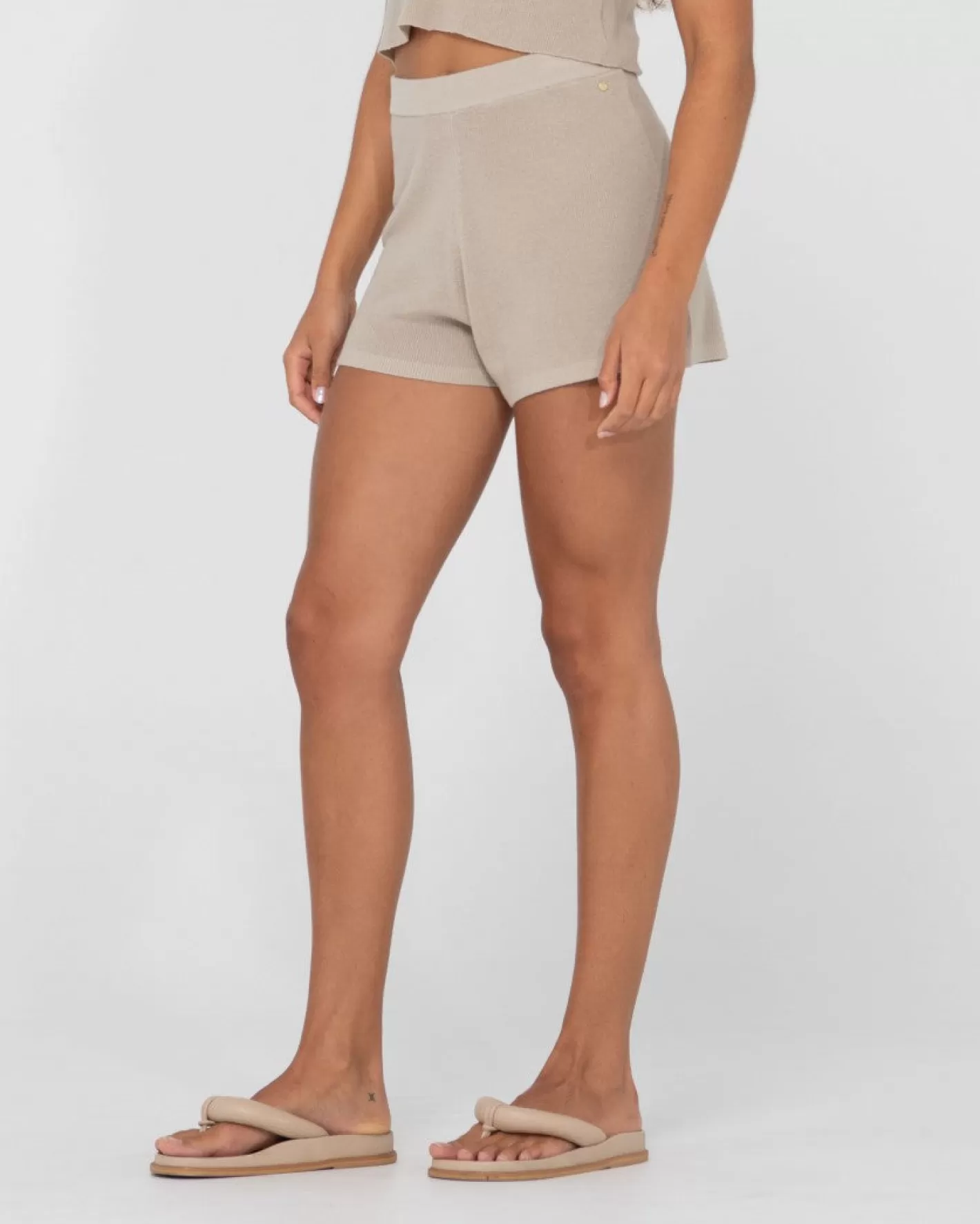 Mujer Rusty Pantalon Corto De Punto De Talle Alto Ophelia
