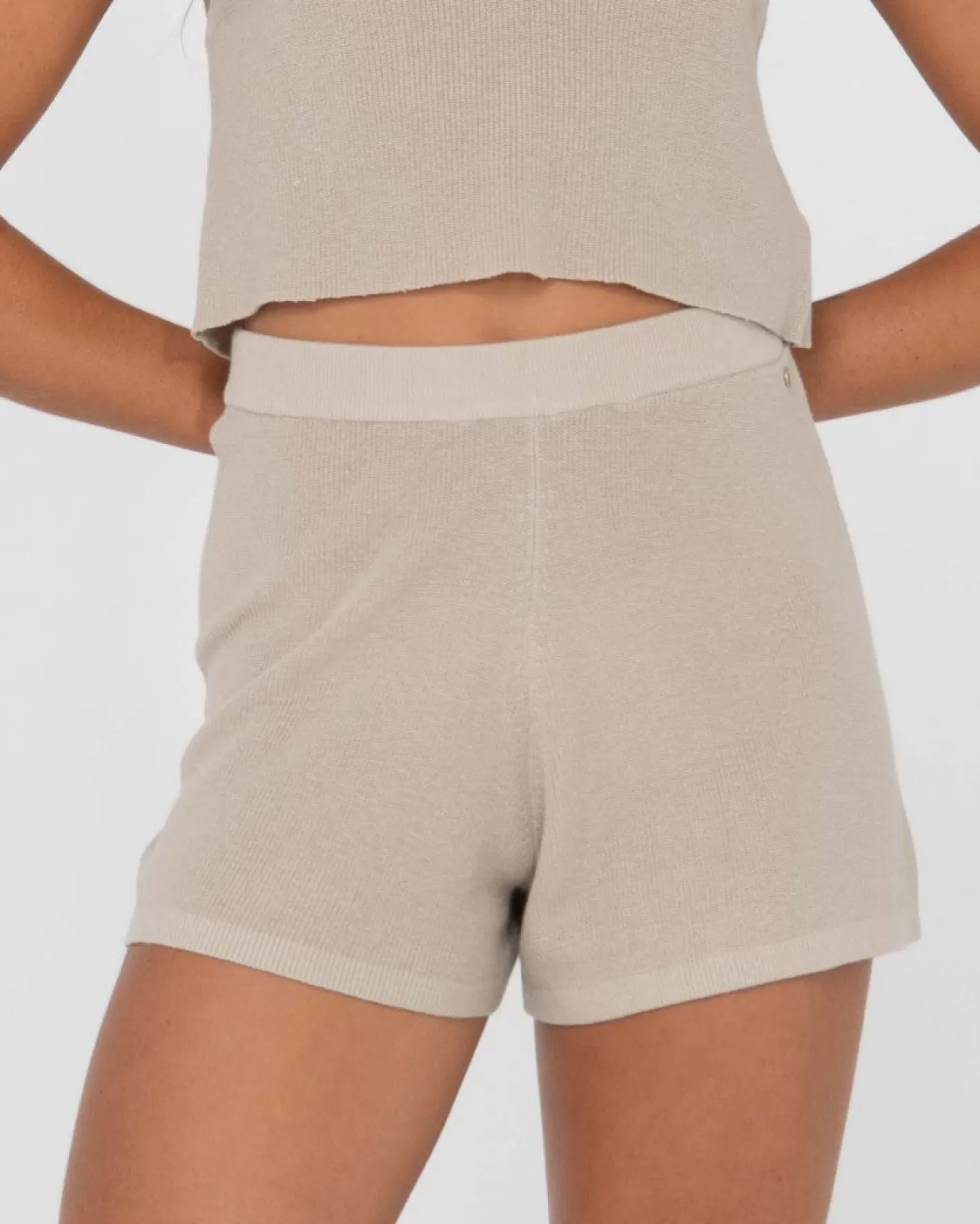 Mujer Rusty Pantalon Corto De Punto De Talle Alto Ophelia