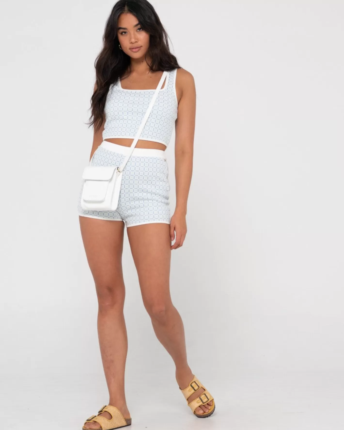 Mujer Rusty Pantalon Corto De Punto Spencer De Talle Alto