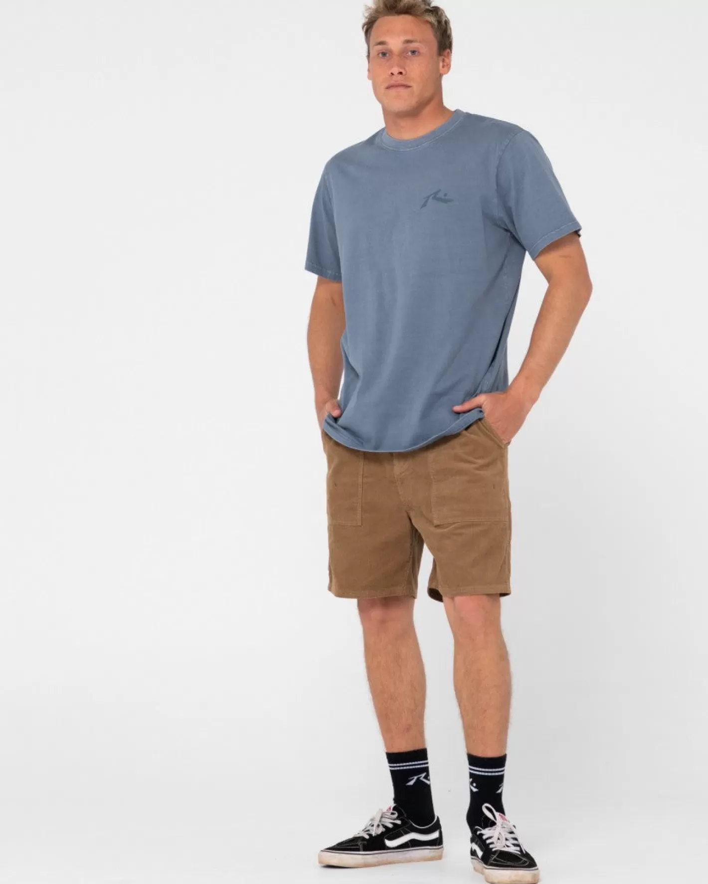 Hombre Rusty Pantalon Corto Elastico Rigglet Cord Workwear