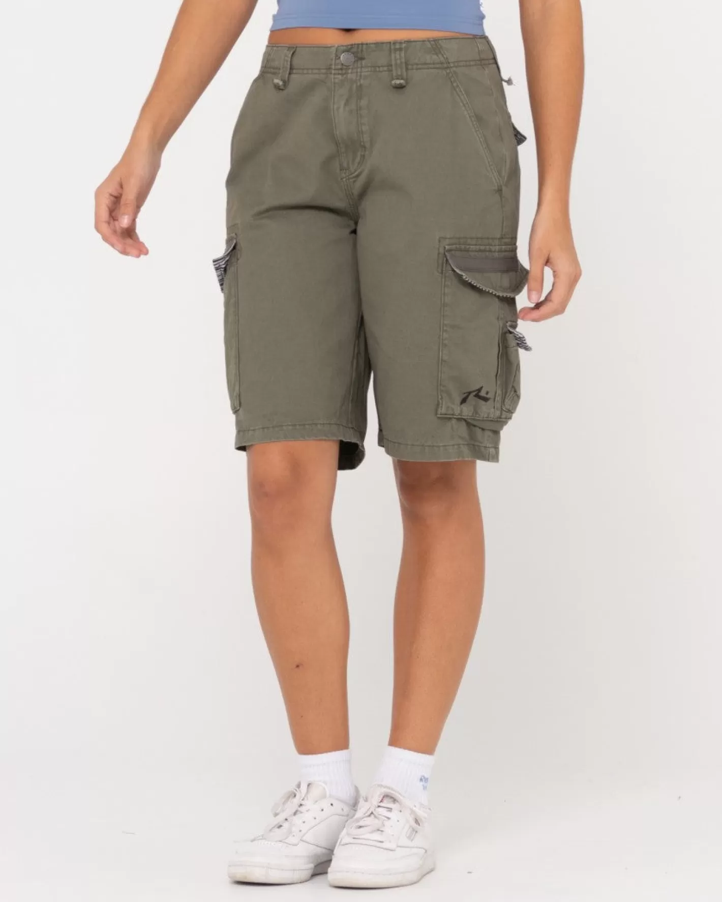 Mujer Rusty Pantalon Corto Tipo Cargo De Corte Holgado Y Talle Bajo Para Nina Tank Girl