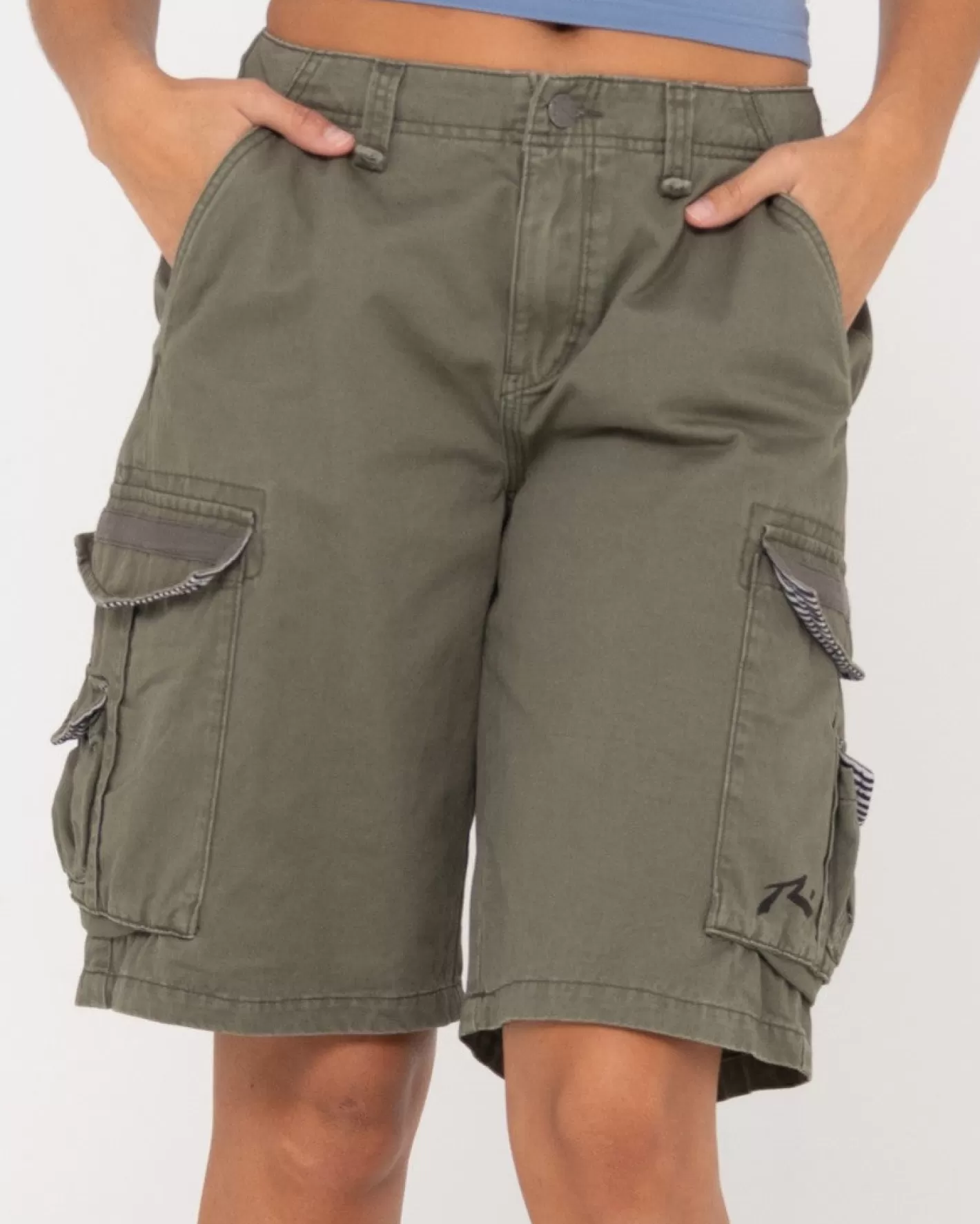 Mujer Rusty Pantalon Corto Tipo Cargo De Corte Holgado Y Talle Bajo Para Nina Tank Girl