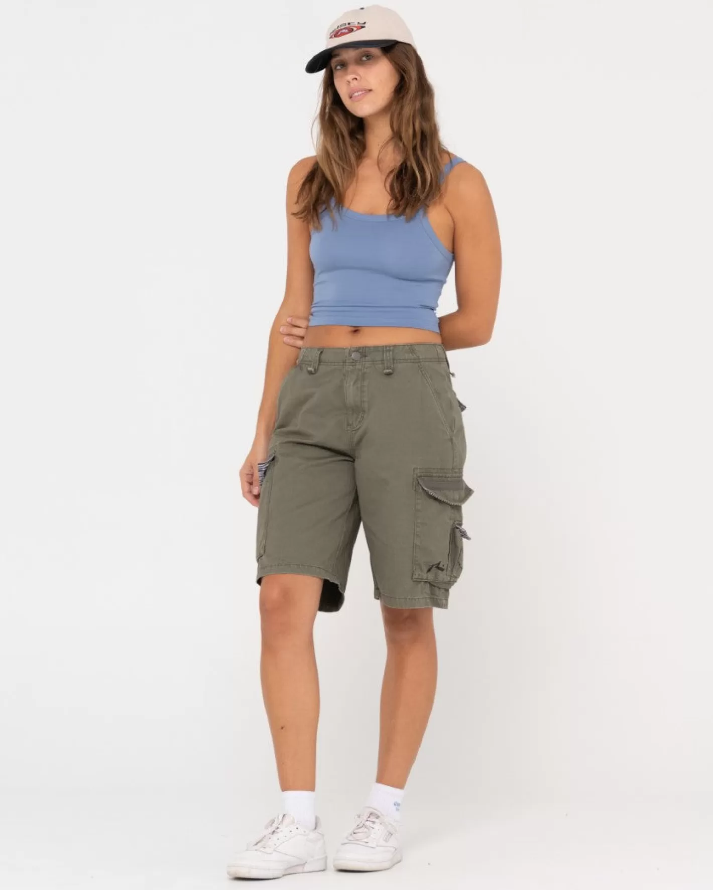 Mujer Rusty Pantalon Corto Tipo Cargo De Corte Holgado Y Talle Bajo Para Nina Tank Girl