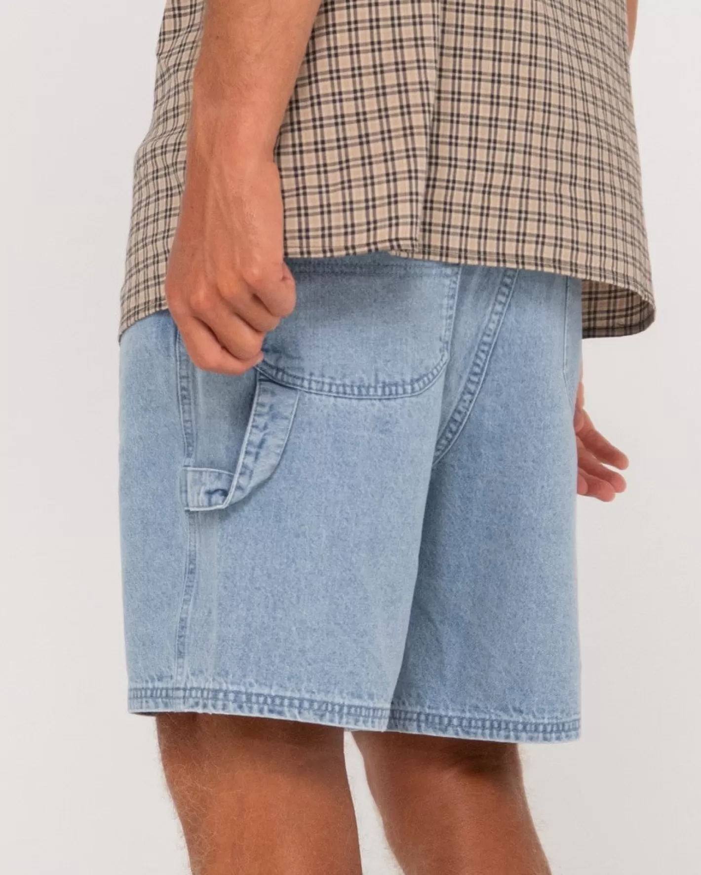 Hombre Rusty Pantalon Corto Tipo Walkshort De Mezclilla Estilo Peto