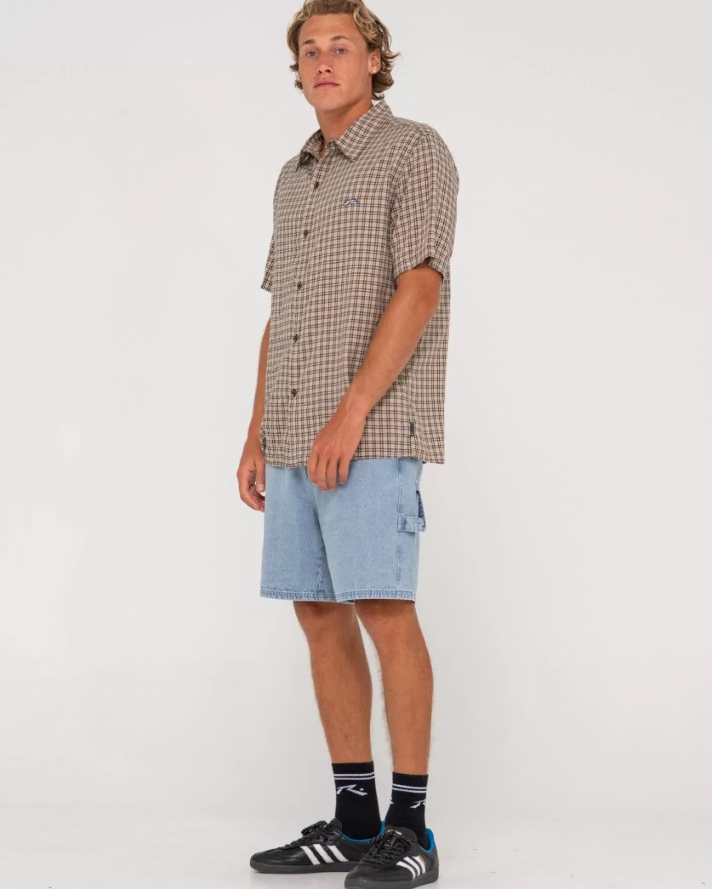 Hombre Rusty Pantalon Corto Tipo Walkshort De Mezclilla Estilo Peto