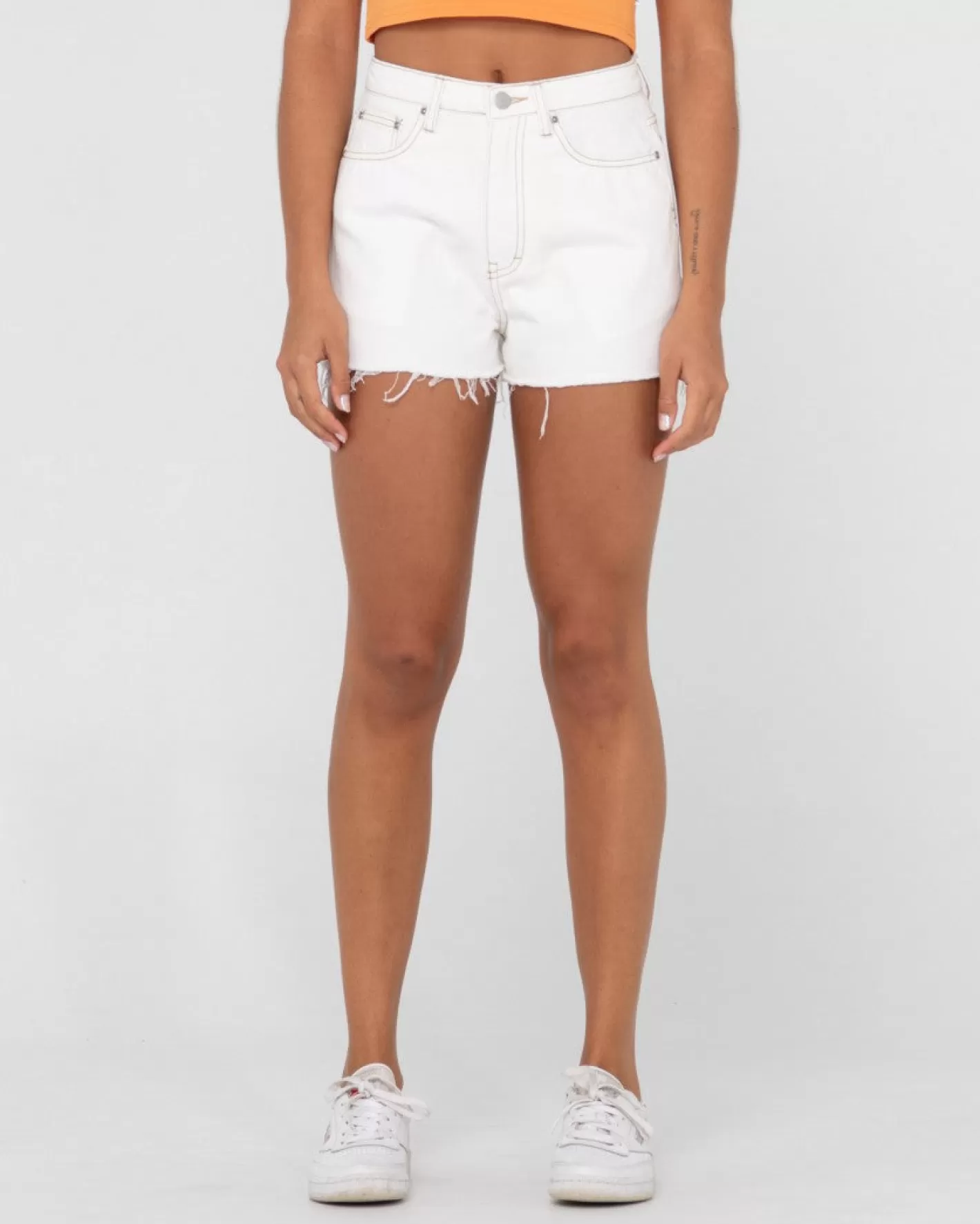 Mujer Rusty Pantalon Corto Vaquero De Talle Alto Acampanado Penny Kick