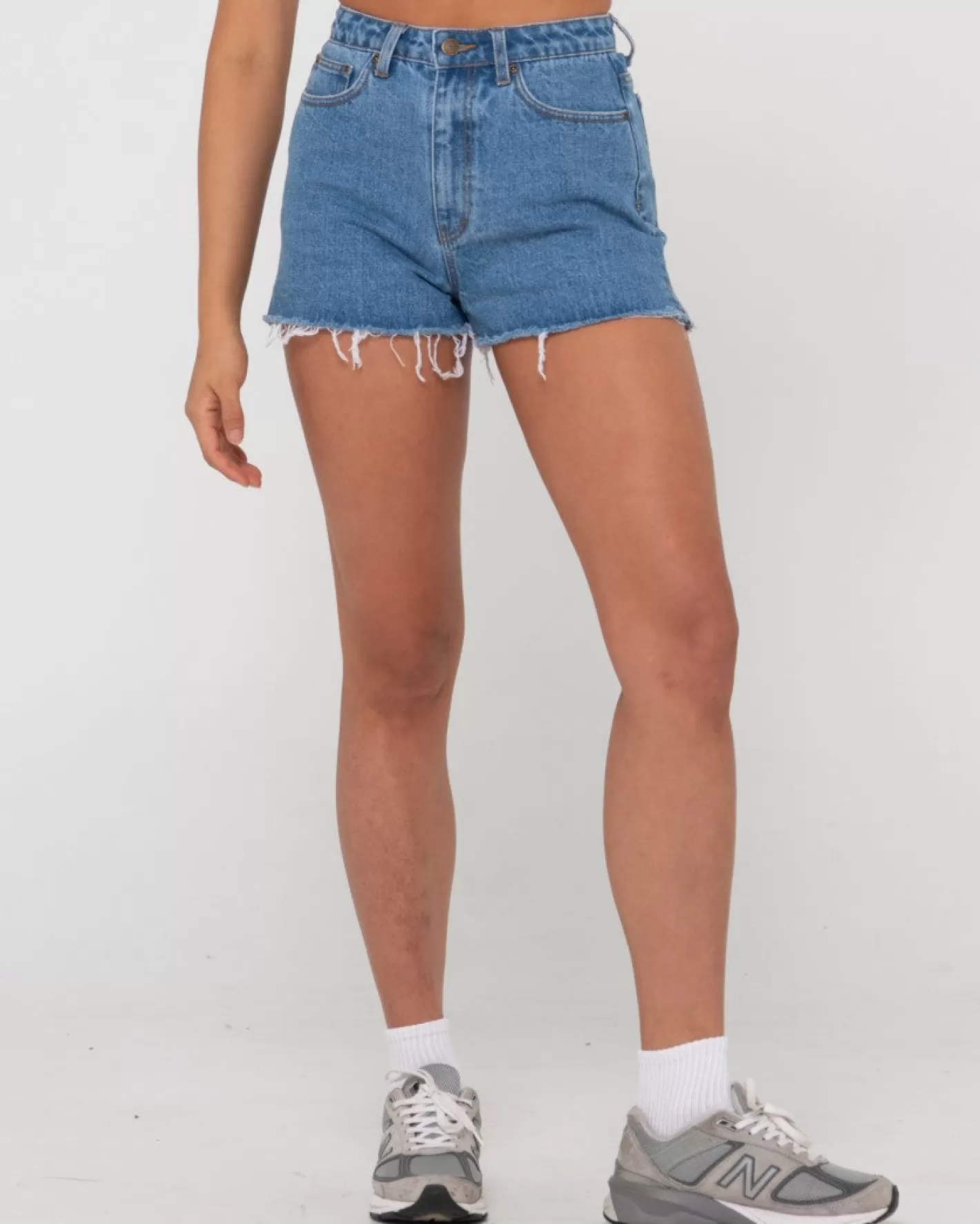 Mujer Rusty Pantalon Corto Vaquero De Talle Alto Acampanado Penny Kick
